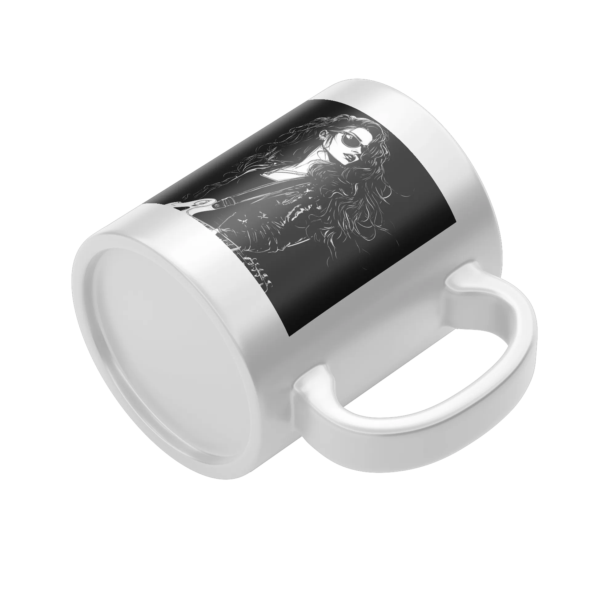 Caneca Estampa Rock Mulher de Óculos 325ml - Imagem 4