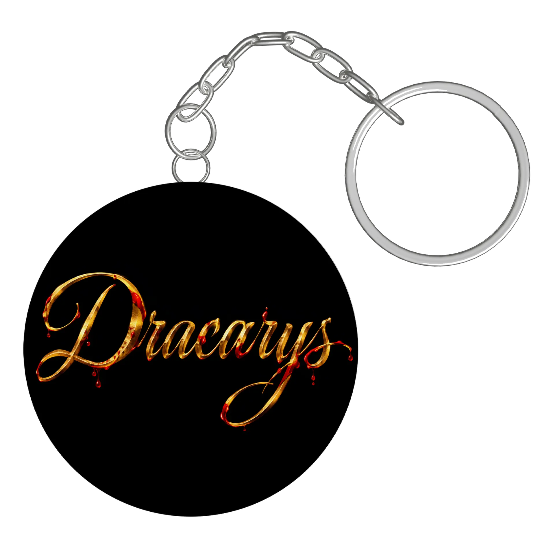 Chaveiro MDF Dracarys Tipografia Dourada e Vermelha Erotiske - Imagem 2