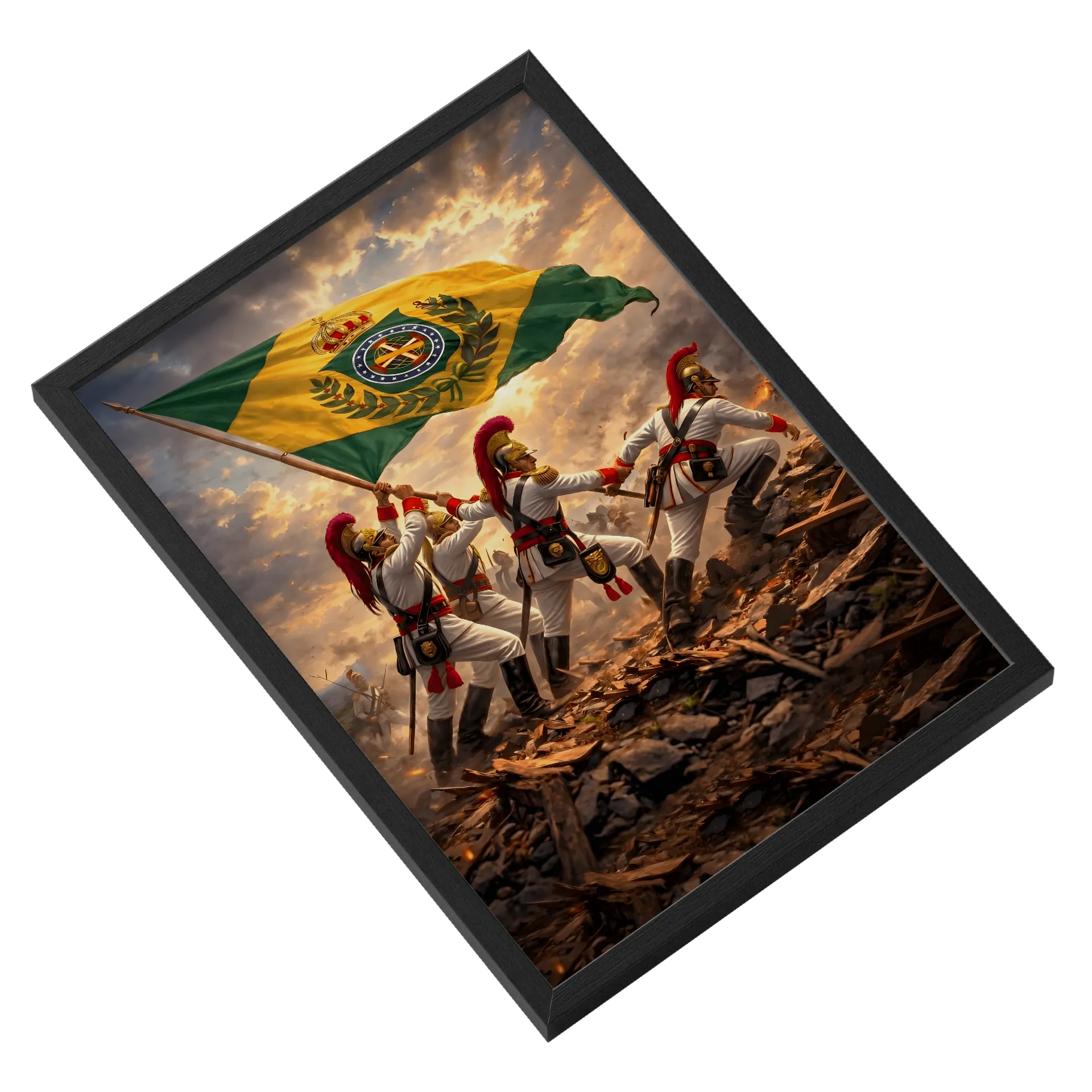 Quadro Soldados Imperiais e Bandeira do Brasil A3 - Imagem 2