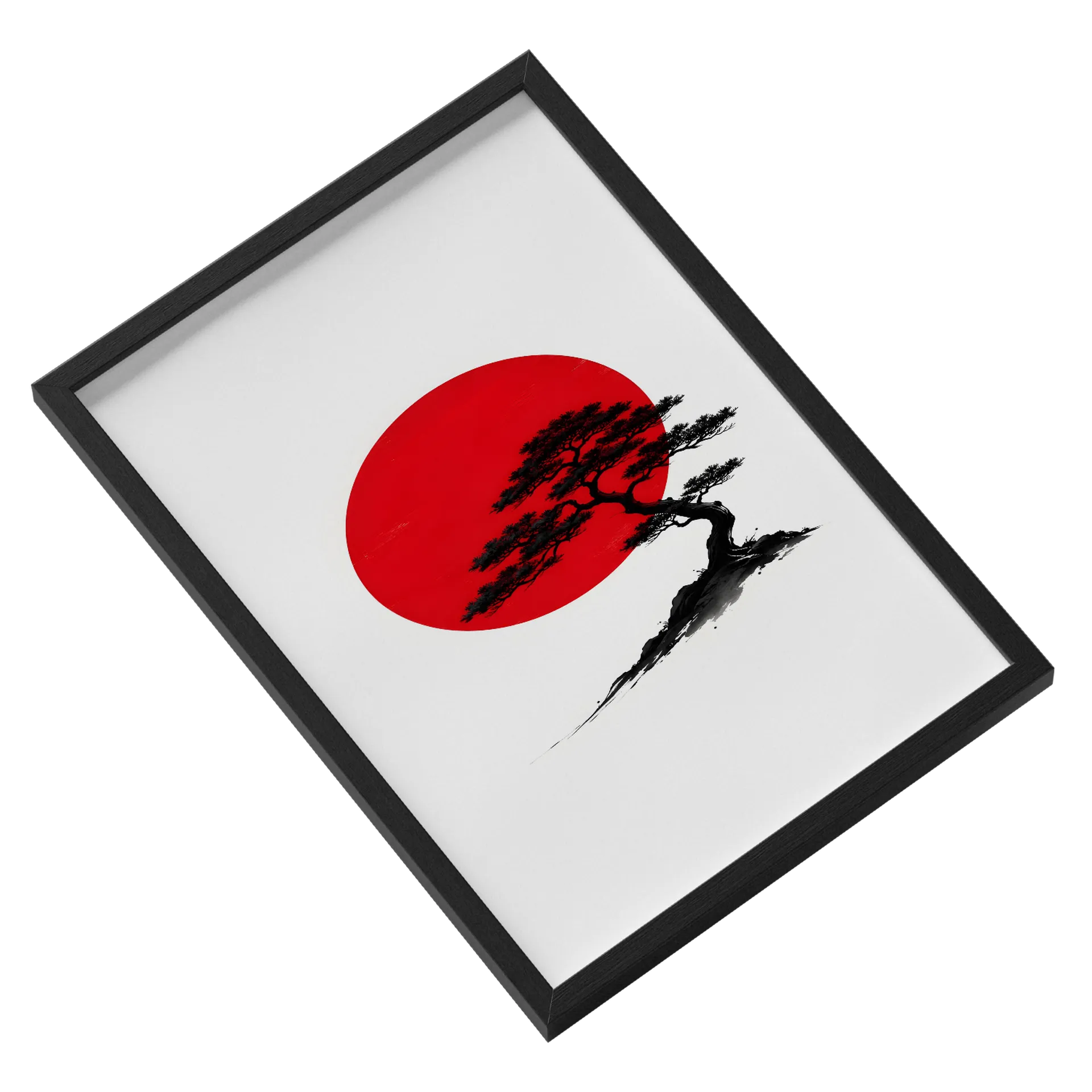 Quadro Silhueta de Bonsai Vermelho A3 com Vidro MDF e Vidro de Gameon19 — imagem 2 de 3