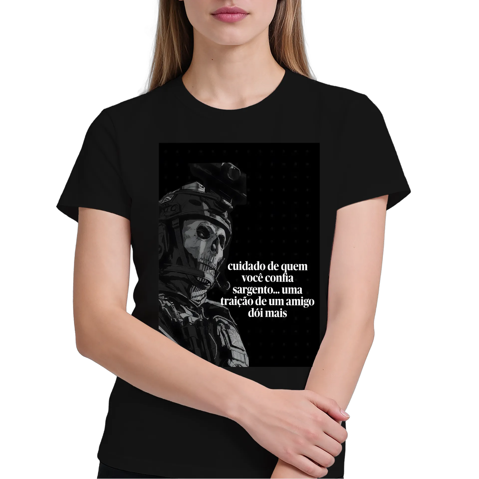Camiseta War Zone Letra Branco 100% Algodão - Imagem 3