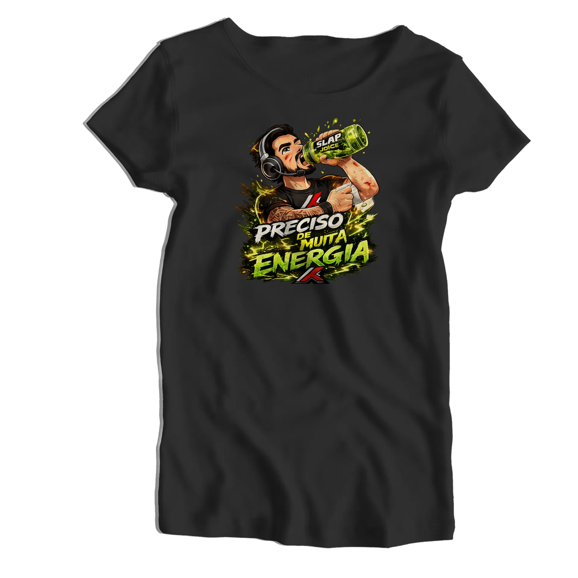 Camiseta Babylook Estampa Gamer Preciso de Muita Energia - Imagem 1
