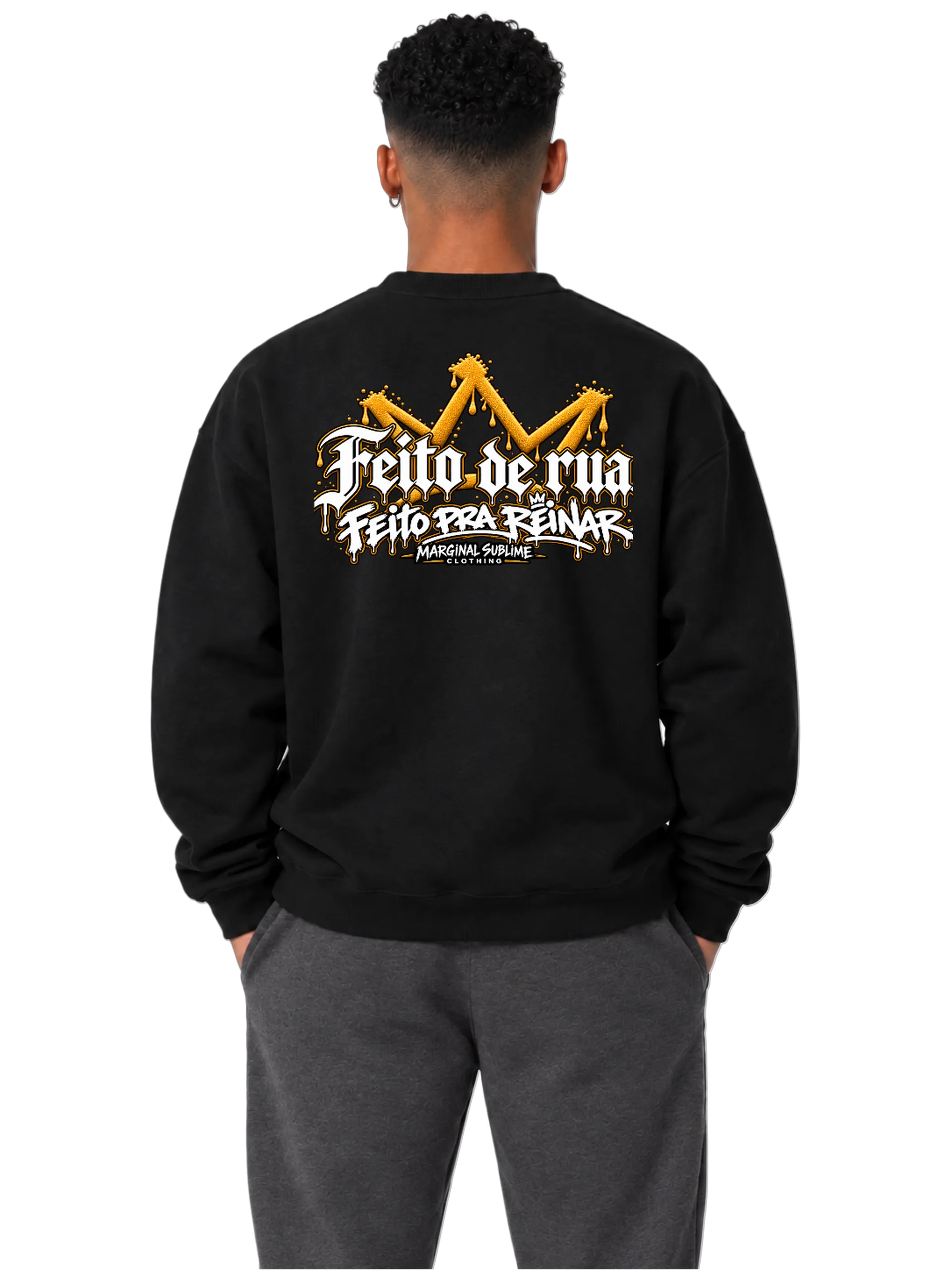 Suéter Moletom Logo Tipográfico Marginal Sublime Preto - Imagem 2