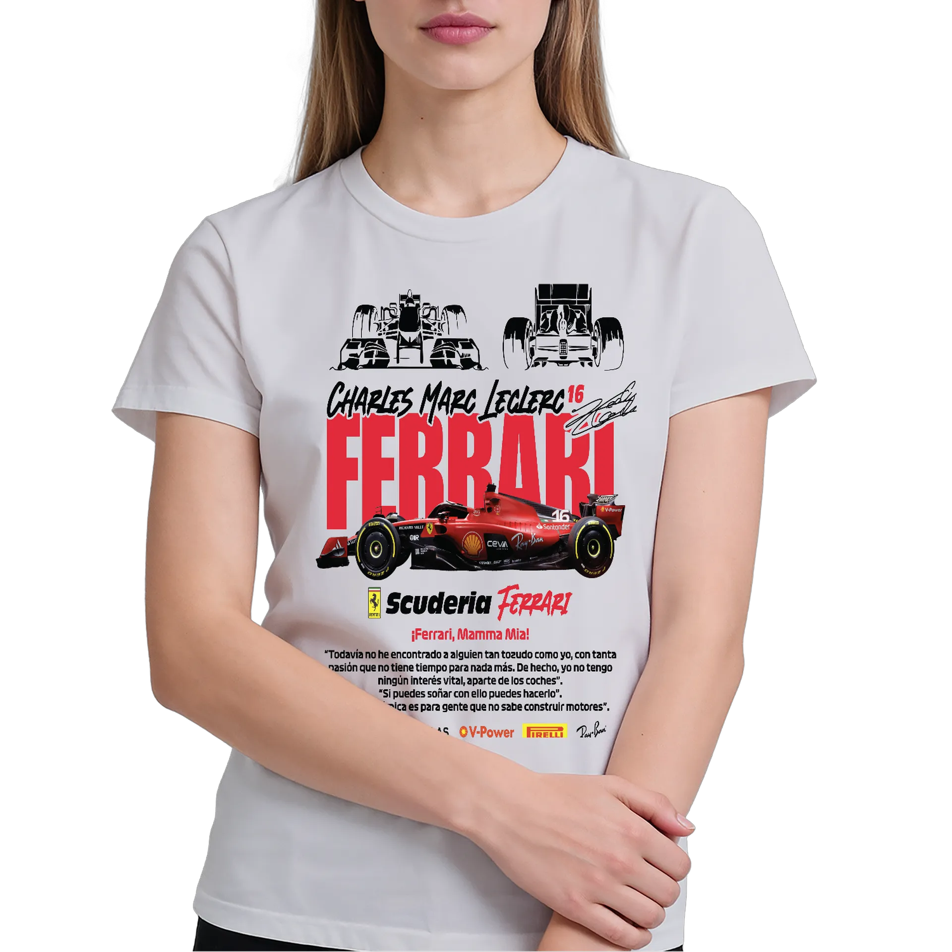 Camiseta Charles Leclerc Ferrari 100% Algodão - Imagem 4