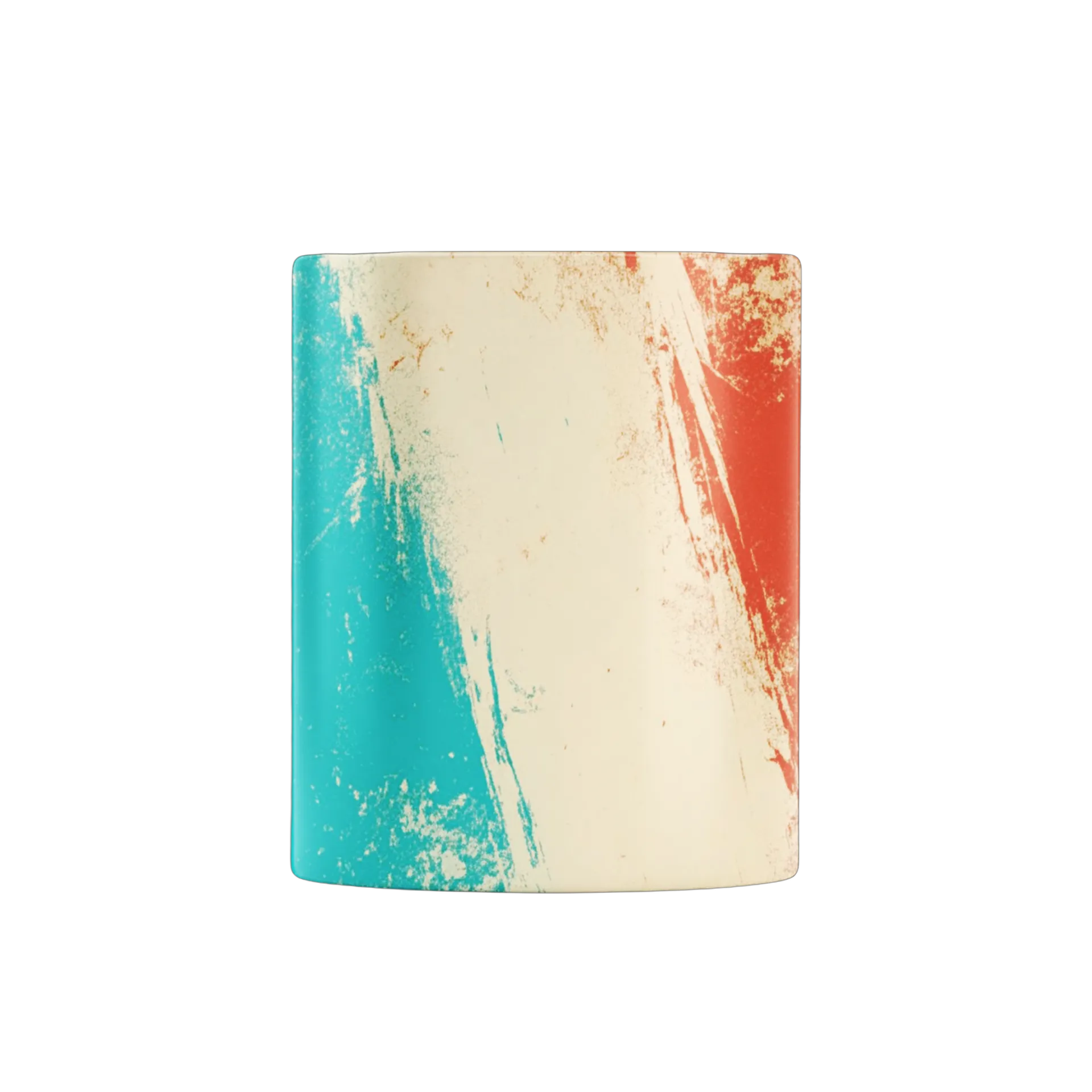 Caneca Porcelana Paisagem Retro Laranja Azul 325ml - Imagem 2