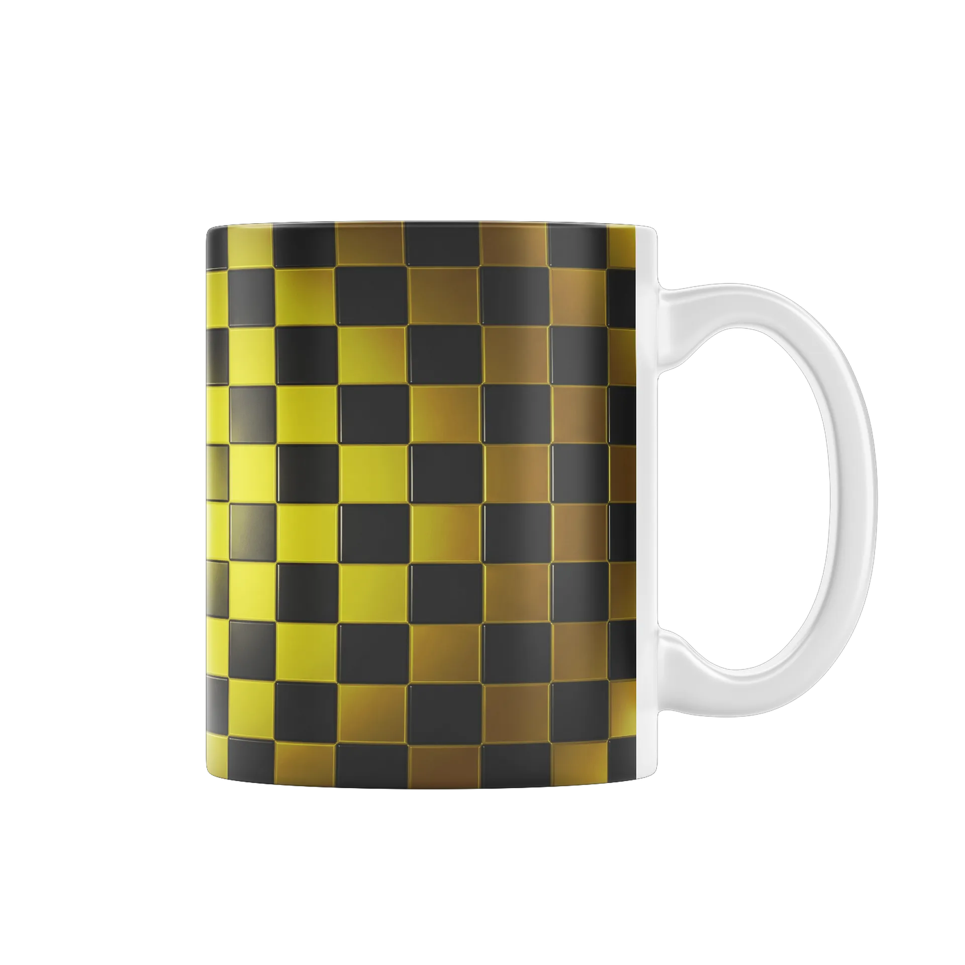 Caneca Xadrez Amarelo Preto  - Imagem 1