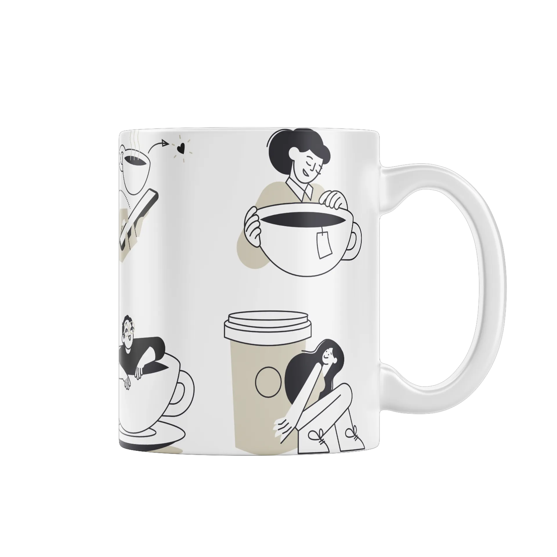 Caneca Ilustração Minimalista de Café  - Imagem 1