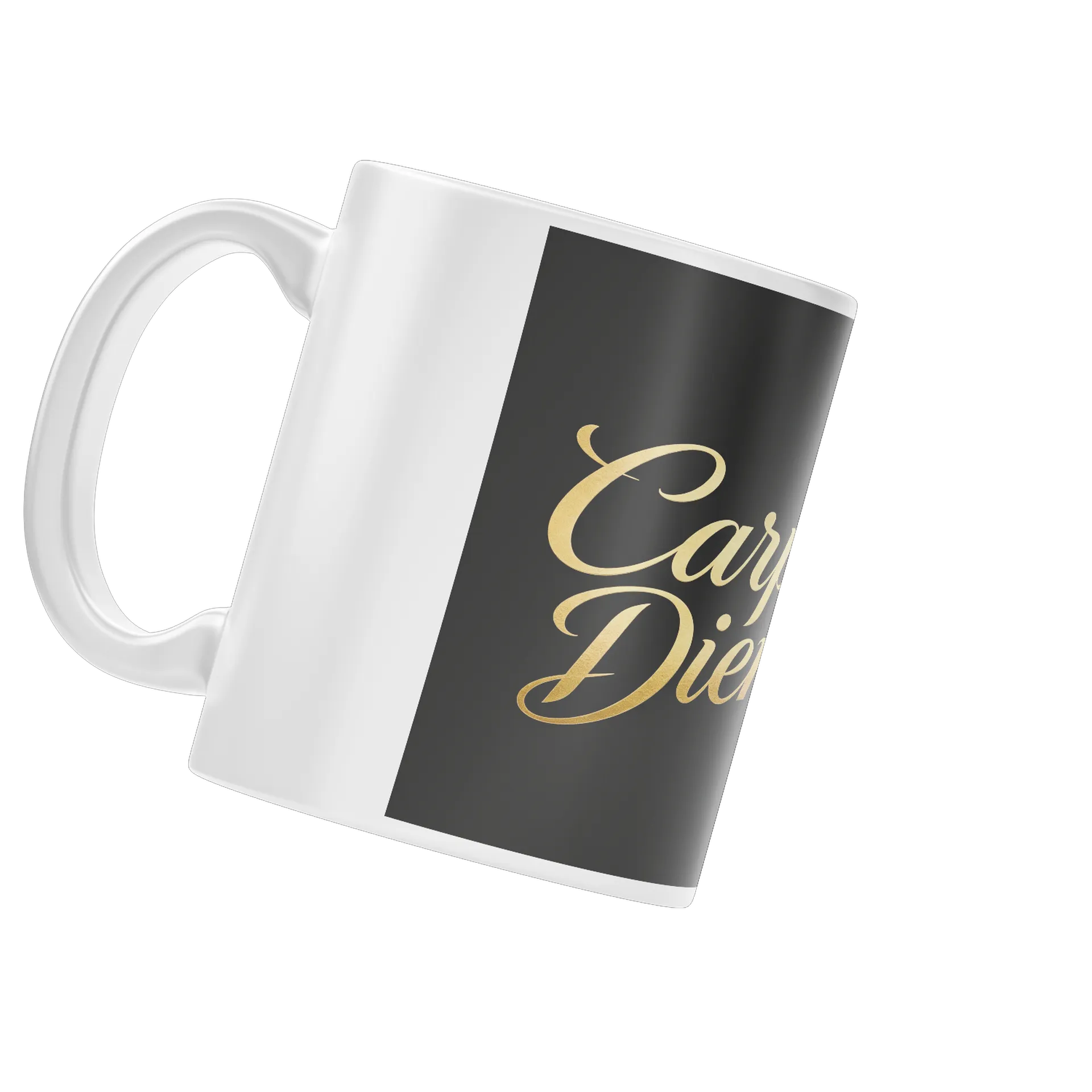 Caneca Letreiro Carpe Diem = " Aproveite o dia!"Gold 325ml - Imagem 4