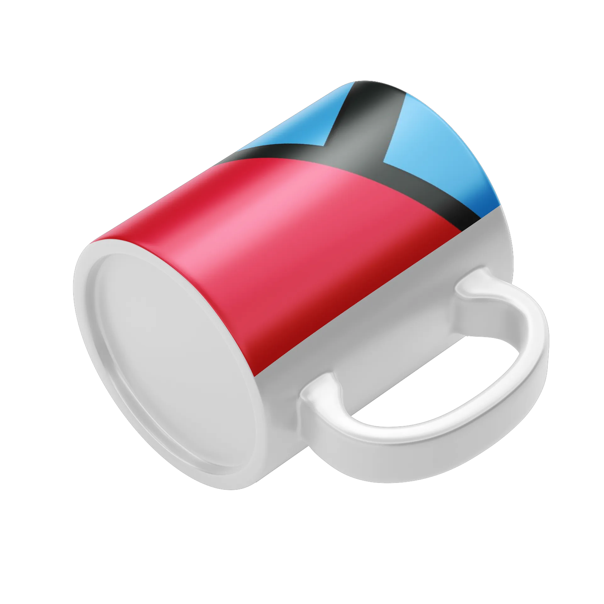Caneca Porcelana Estampa Abstrata Color Block 325ml - Imagem 4