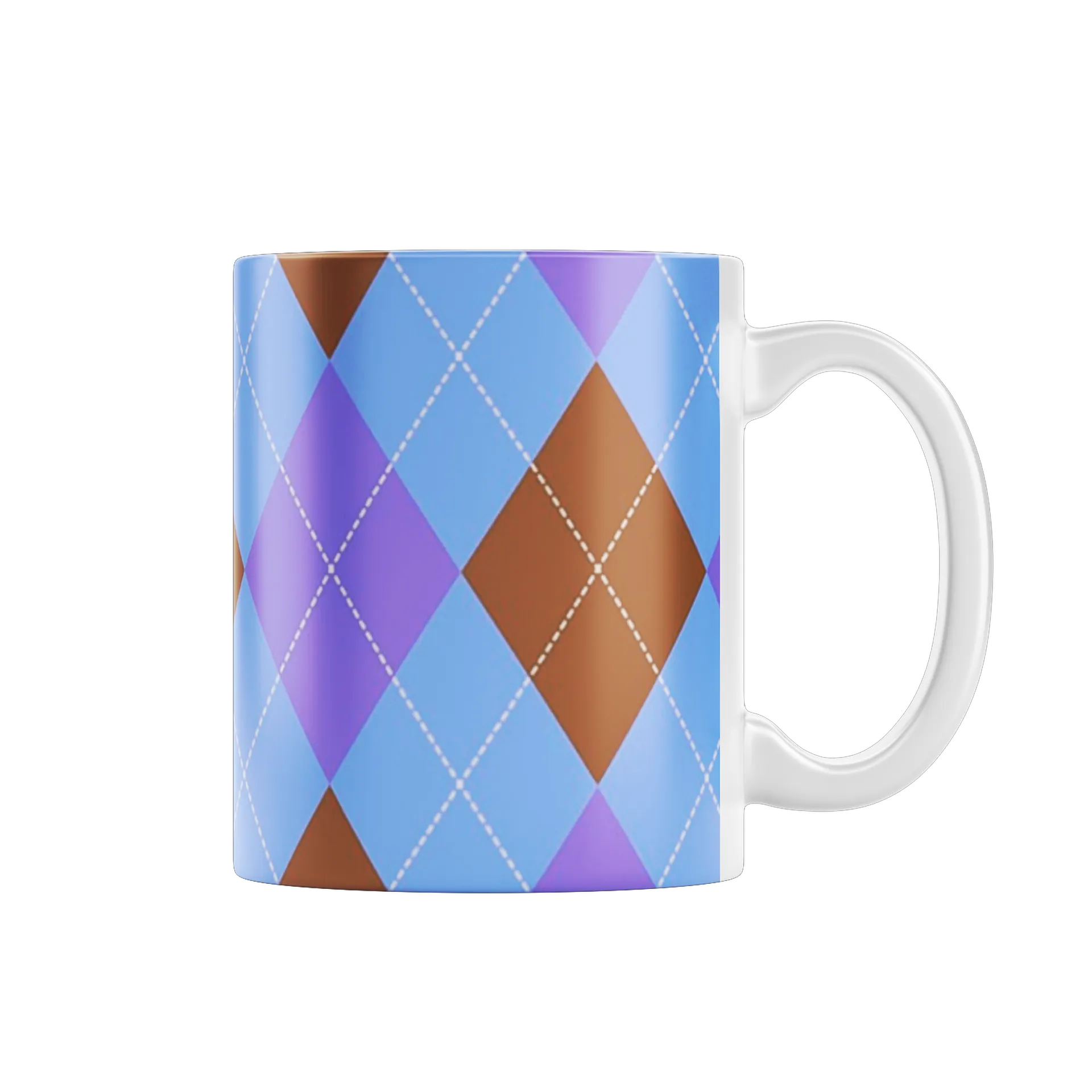 Caneca porcelana Argyle Azul Lilás Marrom 325ml - Imagem 1