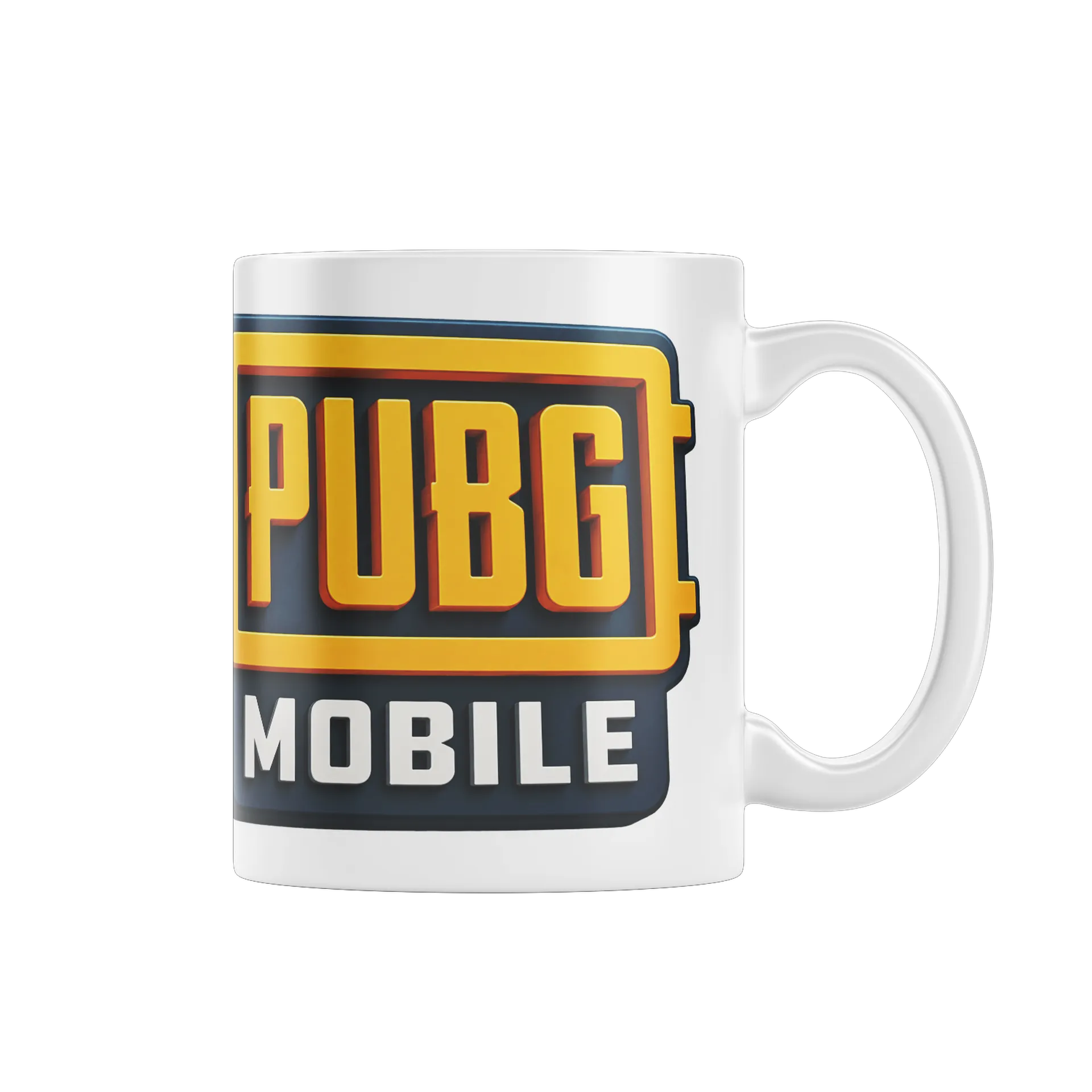 Caneca PUBG Mobile Logo Tipográfico Amarelo e Branco 325ml - Imagem 1