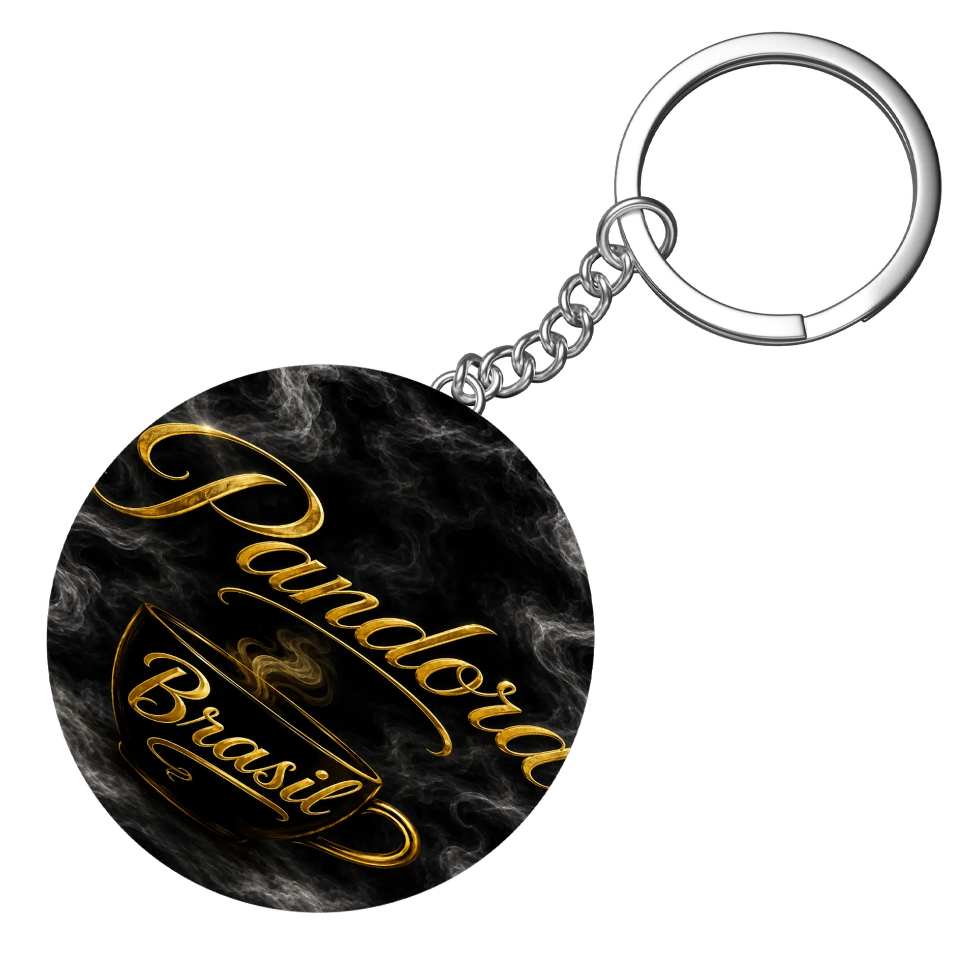Chaveiro MDF Gold Brasil Café Estampa Ouro Letras - Imagem 4