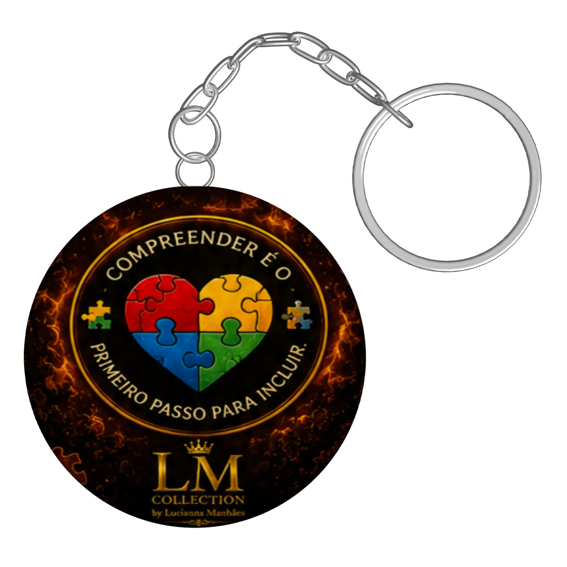 Chaveiro MDF Coração Quebra-Cabeça Personalizado - Imagem 3