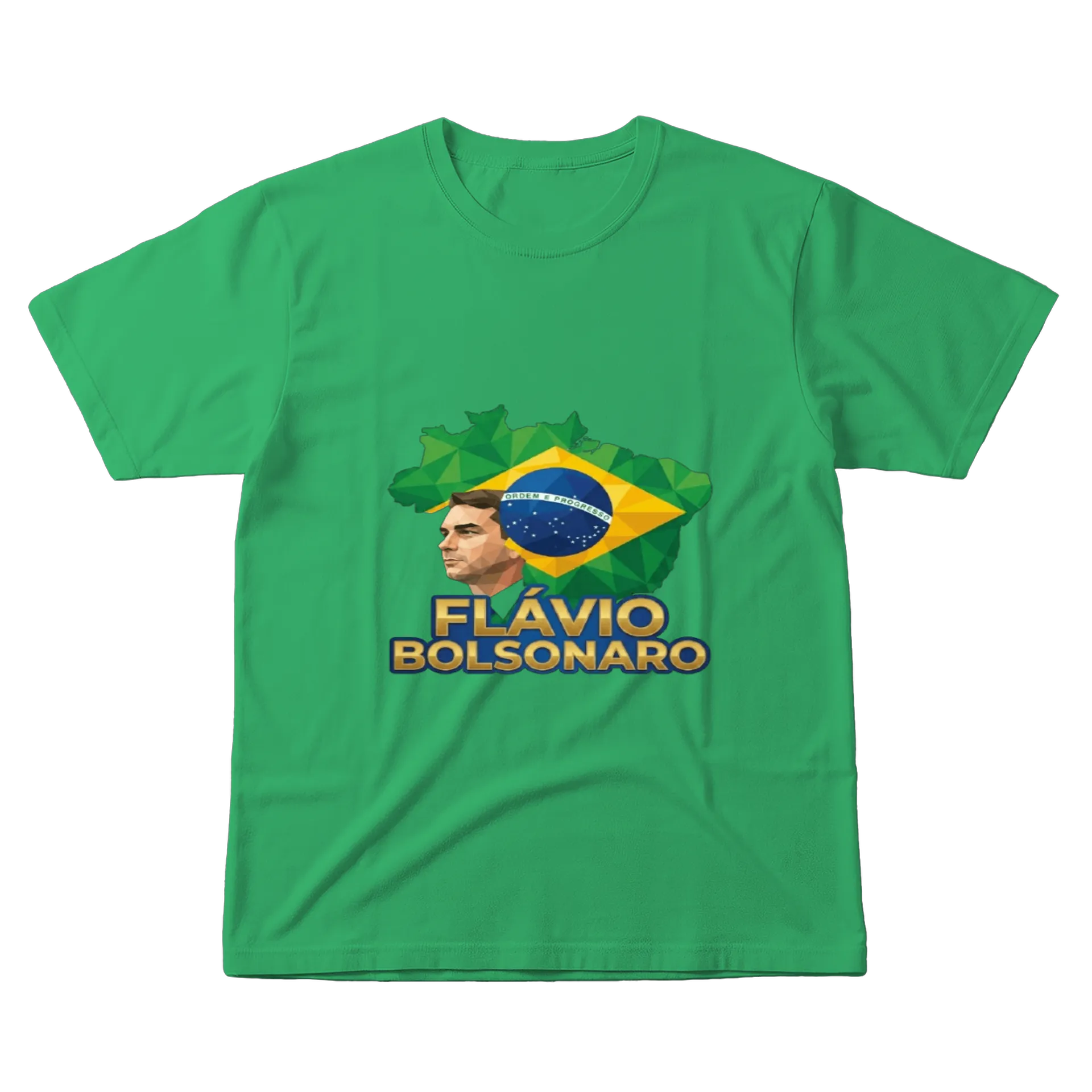 Camiseta Estampa Brasil Flávio Bolsonaro 100% Algodão - Imagem 1