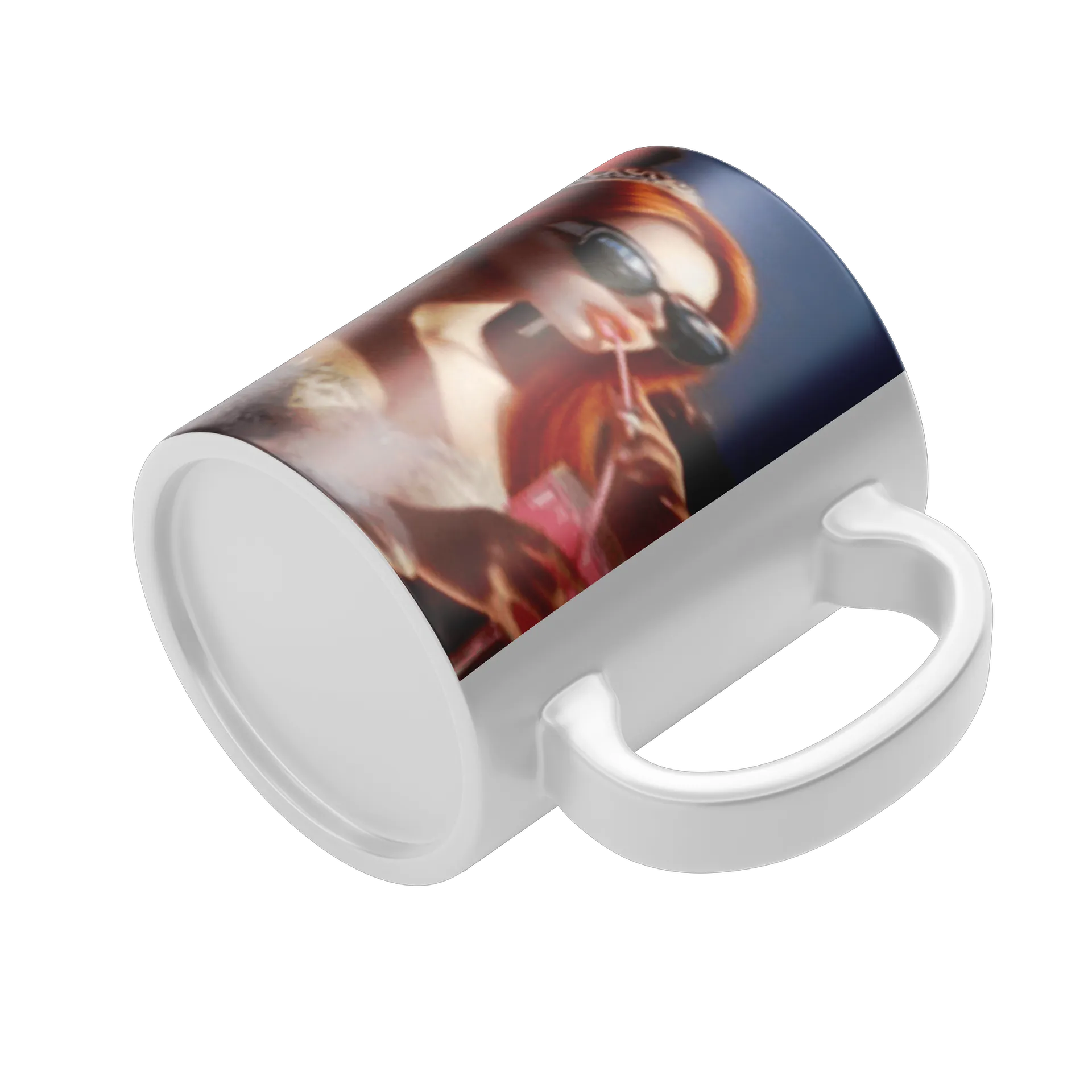 Caneca Porcelana Mulher Ruiva com Óculos e Explosão 325ml de Garagem ruiva — imagem 4 de 4