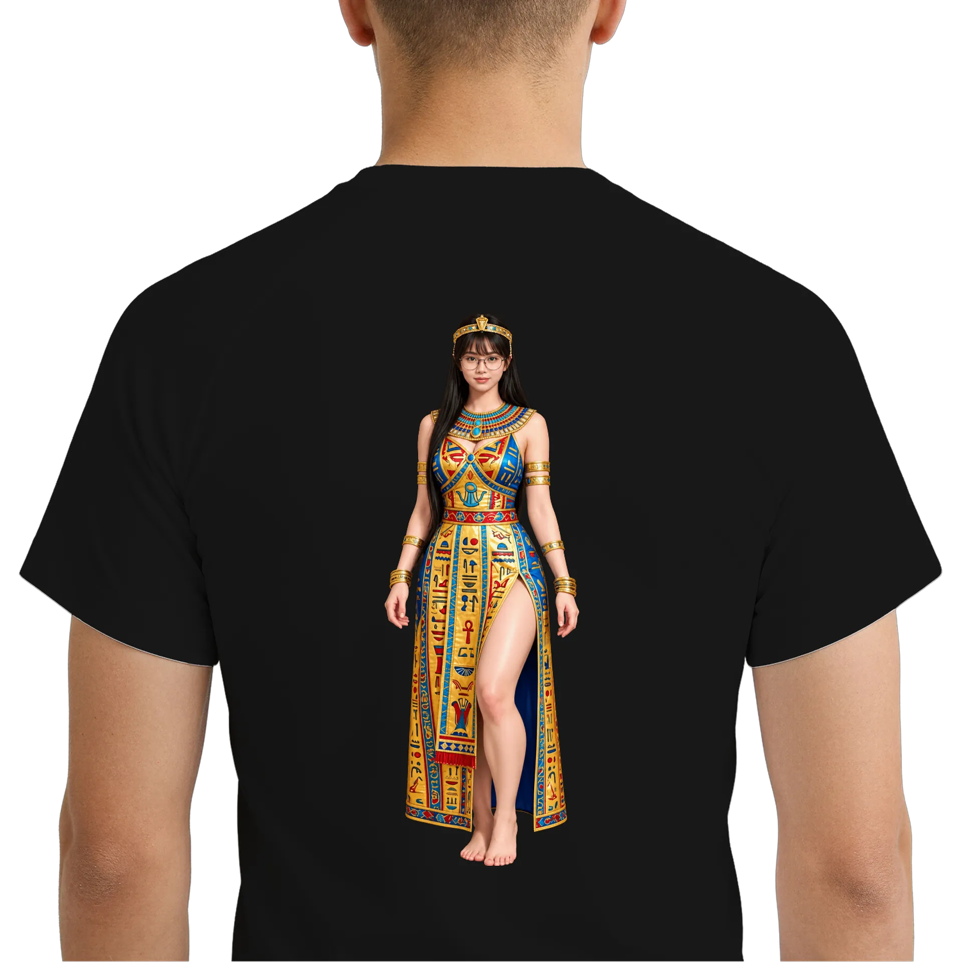 Camiseta Dry Fit Mulher com Traje Egípcio Realista 100% - Imagem 6