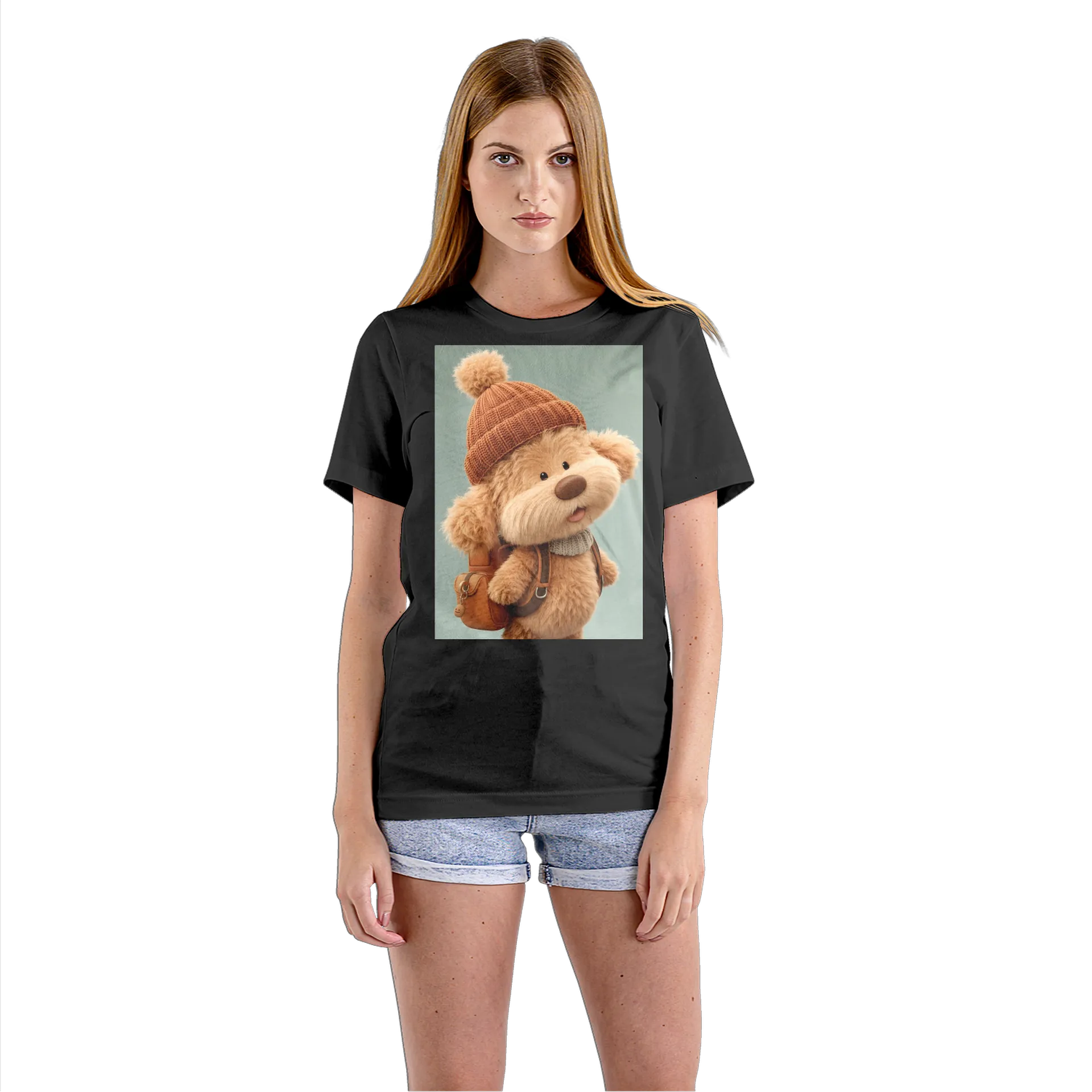 Camiseta Babylook Cachorro Fofo de Mochila 100% Algodão - Imagem 3