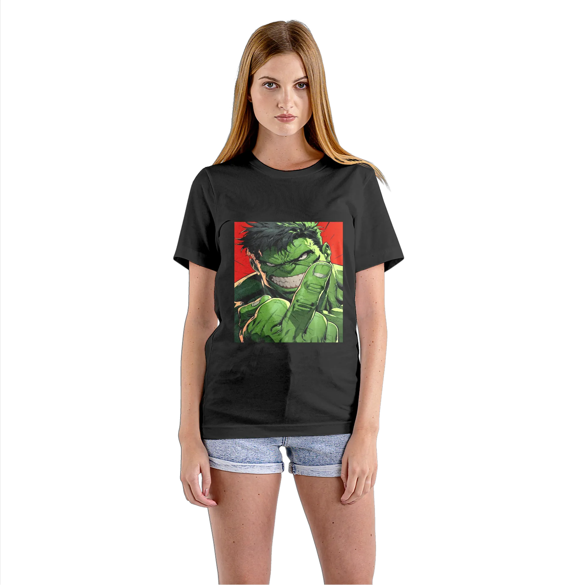 Camiseta Babylook Hulk Estilo Quadrinhos 100% Algodão - Imagem 3