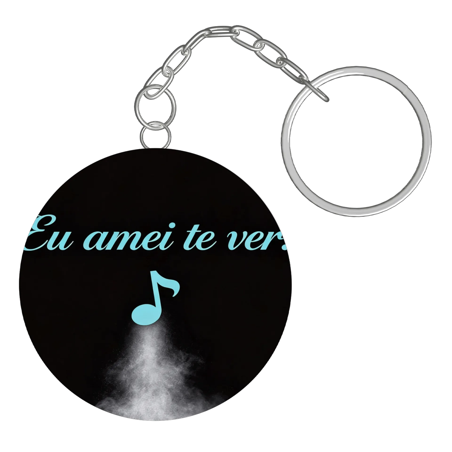 Chaveiro MDF Música Nota Azul Estampa Frase Eu Amei te Ver - Imagem 3