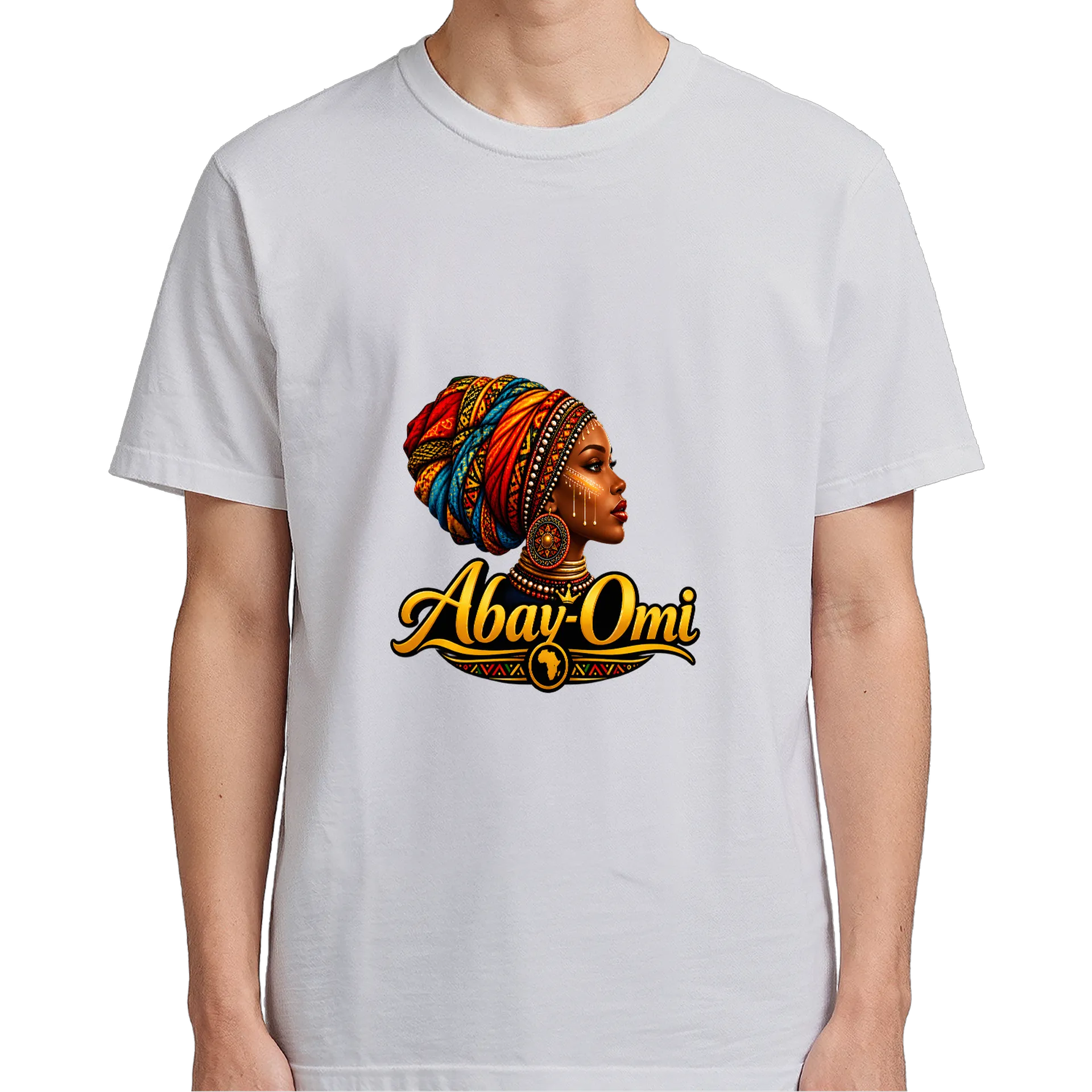 Camiseta Estampa Tipográfica Abay-Omi Mulher Africana - Imagem 4