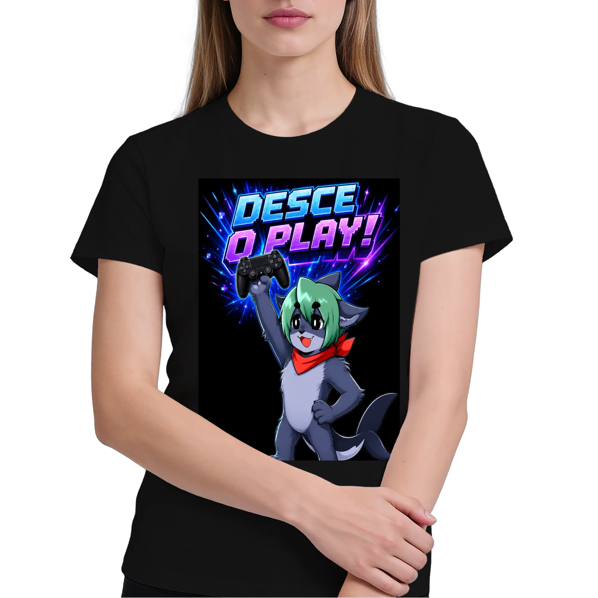 Camiseta Desce O Play Estampa Cartoon 100% Algodão - Imagem 4