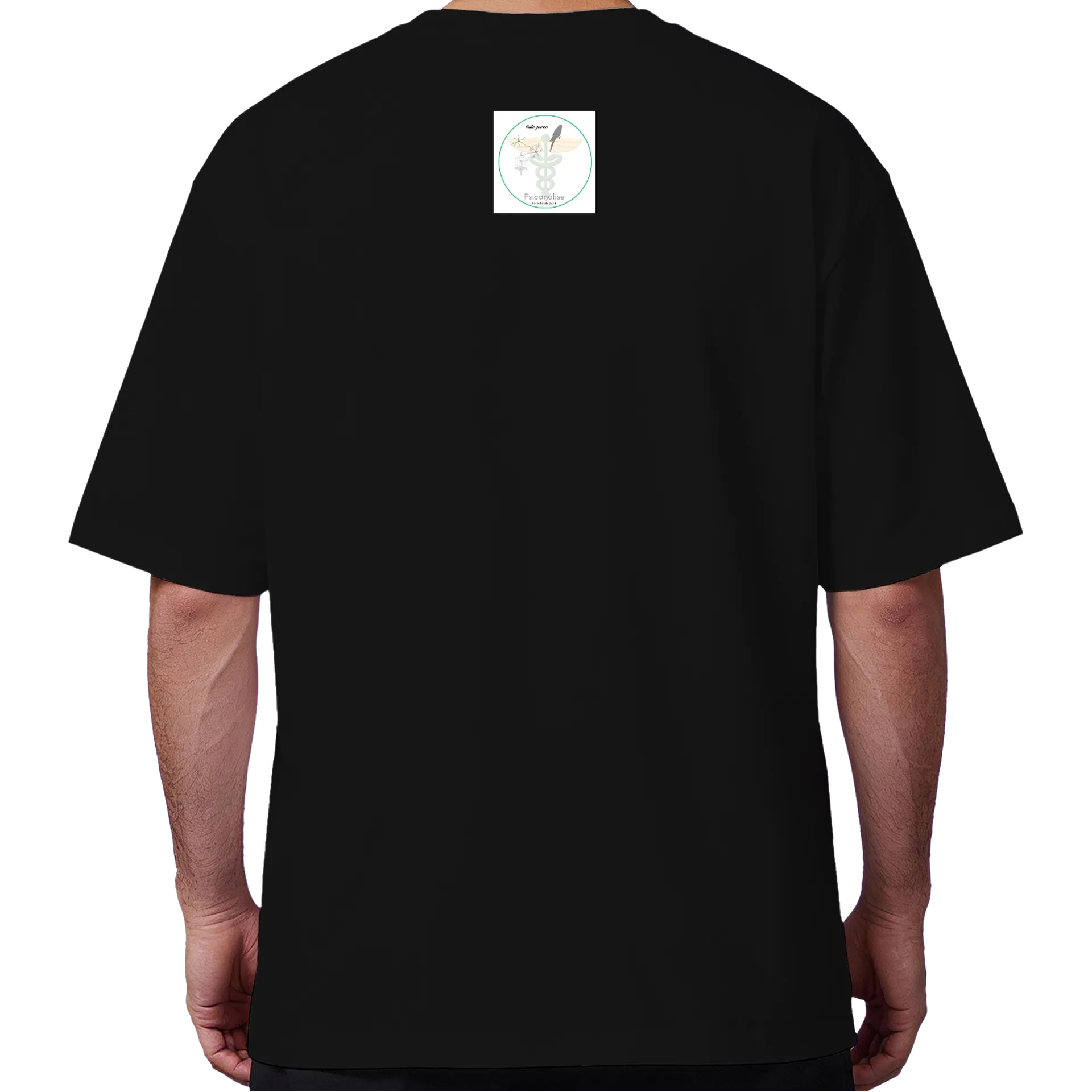 Camiseta Oversized Leitura Flores 100% Algodão Preto - Imagem 6