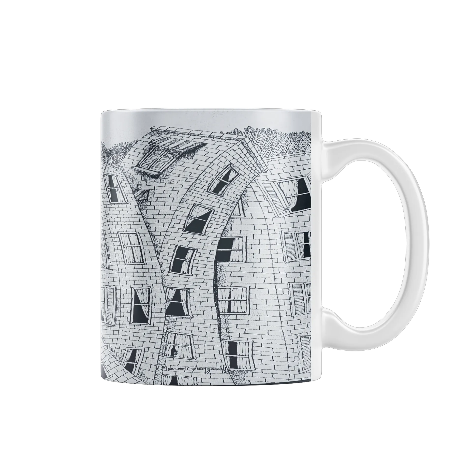 Caneca Porcelana Estampa Linhas Urbanas 325ml de Marcos Ganzarolli — imagem 1 de 4
