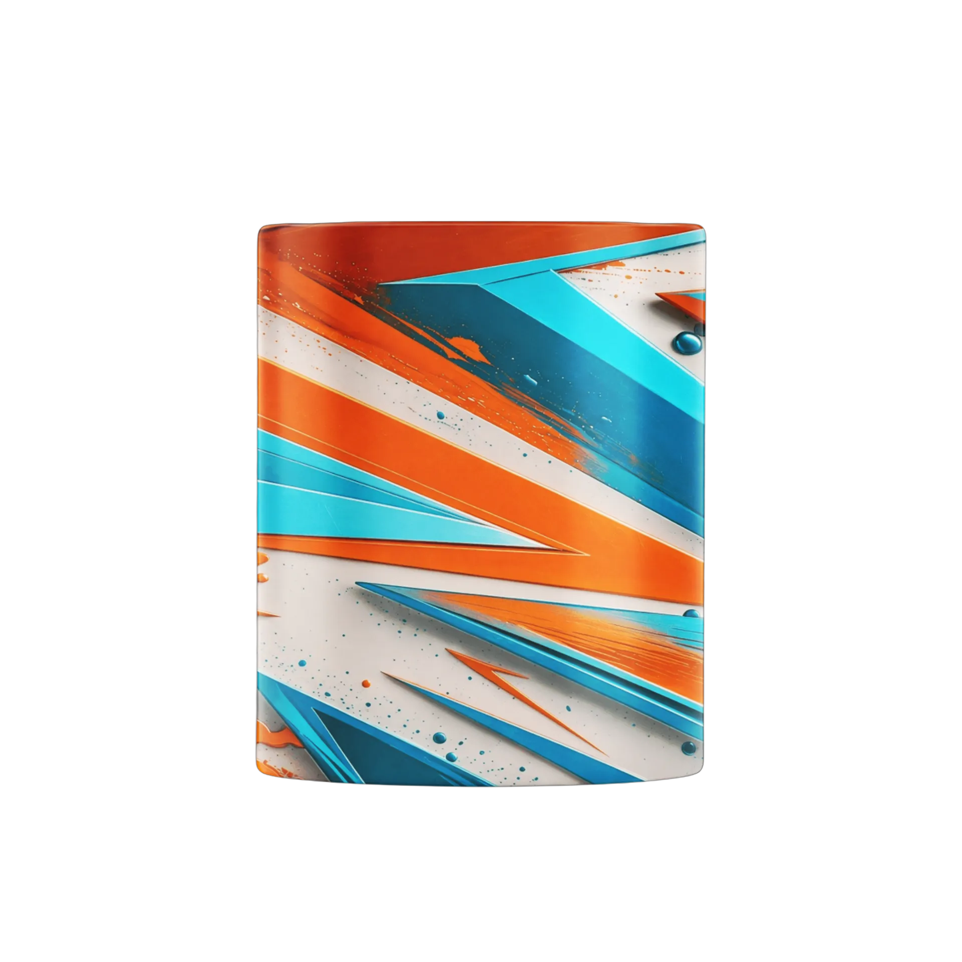 Caneca Abstrata Geométrica Laranja e Azul 325ml - Imagem 2