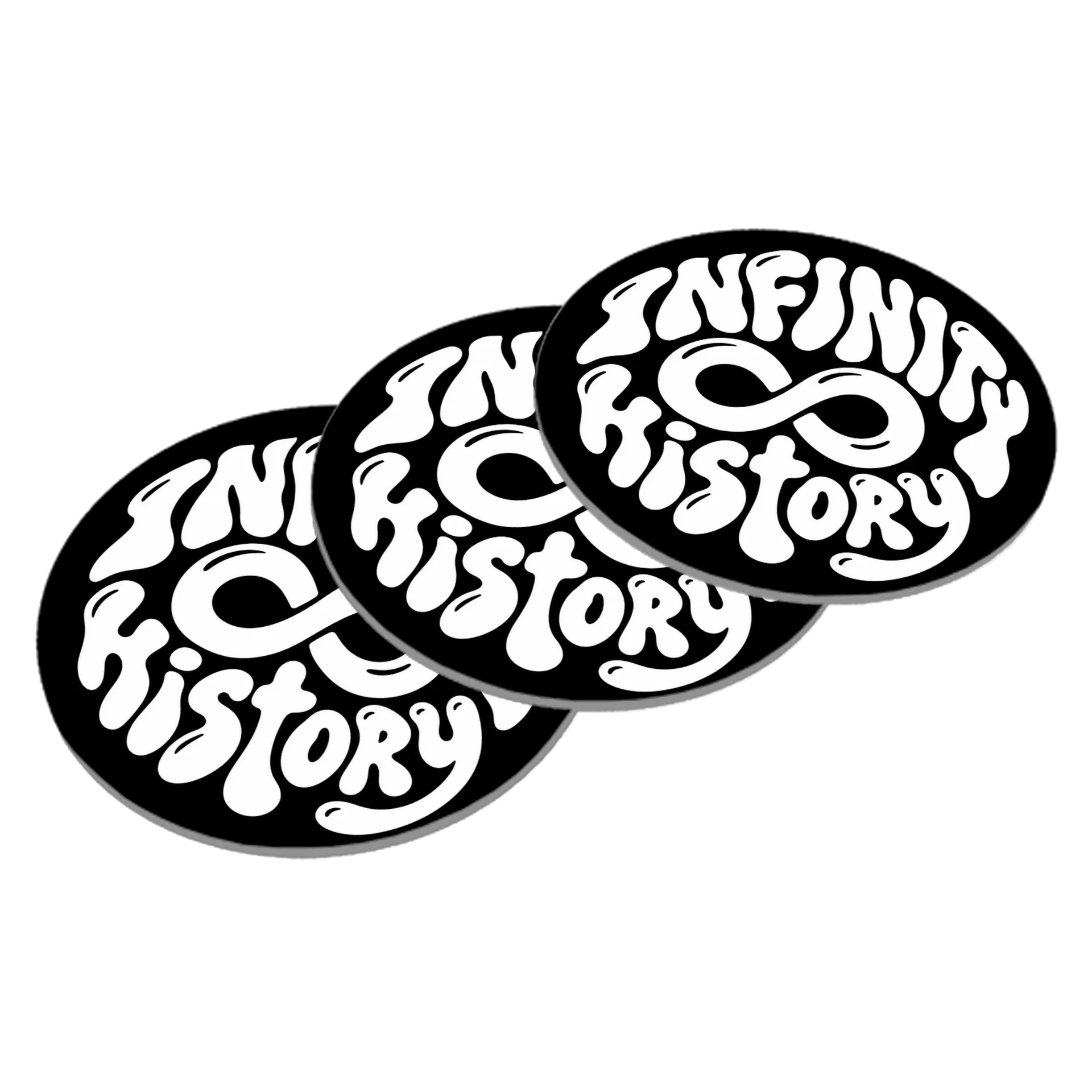 Porta-copo Estampa Tipográfica Infinity History Preto e de Infinity History — imagem 2 de 3