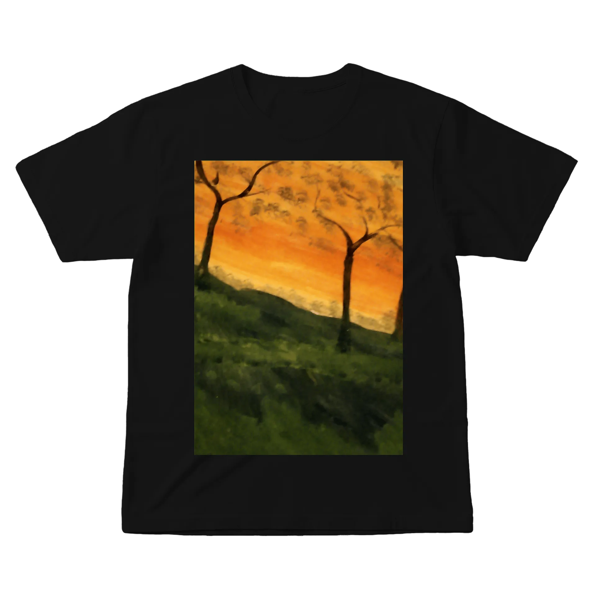 Camiseta Paisagem de Árvores ao Pôr do Sol 100% Algodão - Imagem 1