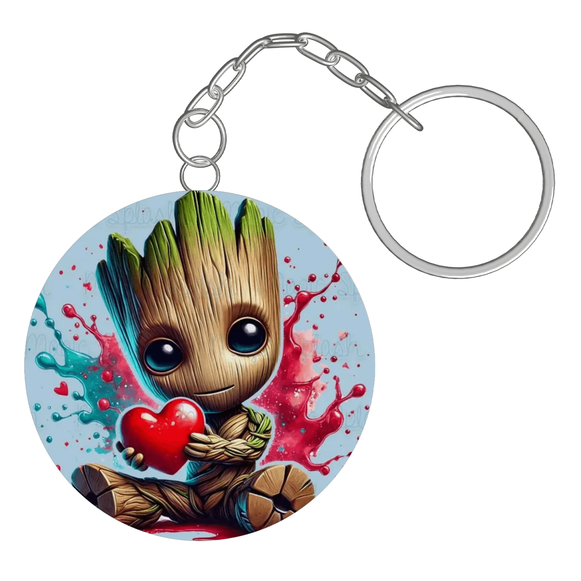 Chaveiro MDF Groot Estampa Amor Artística de Gerson — imagem 2 de 3