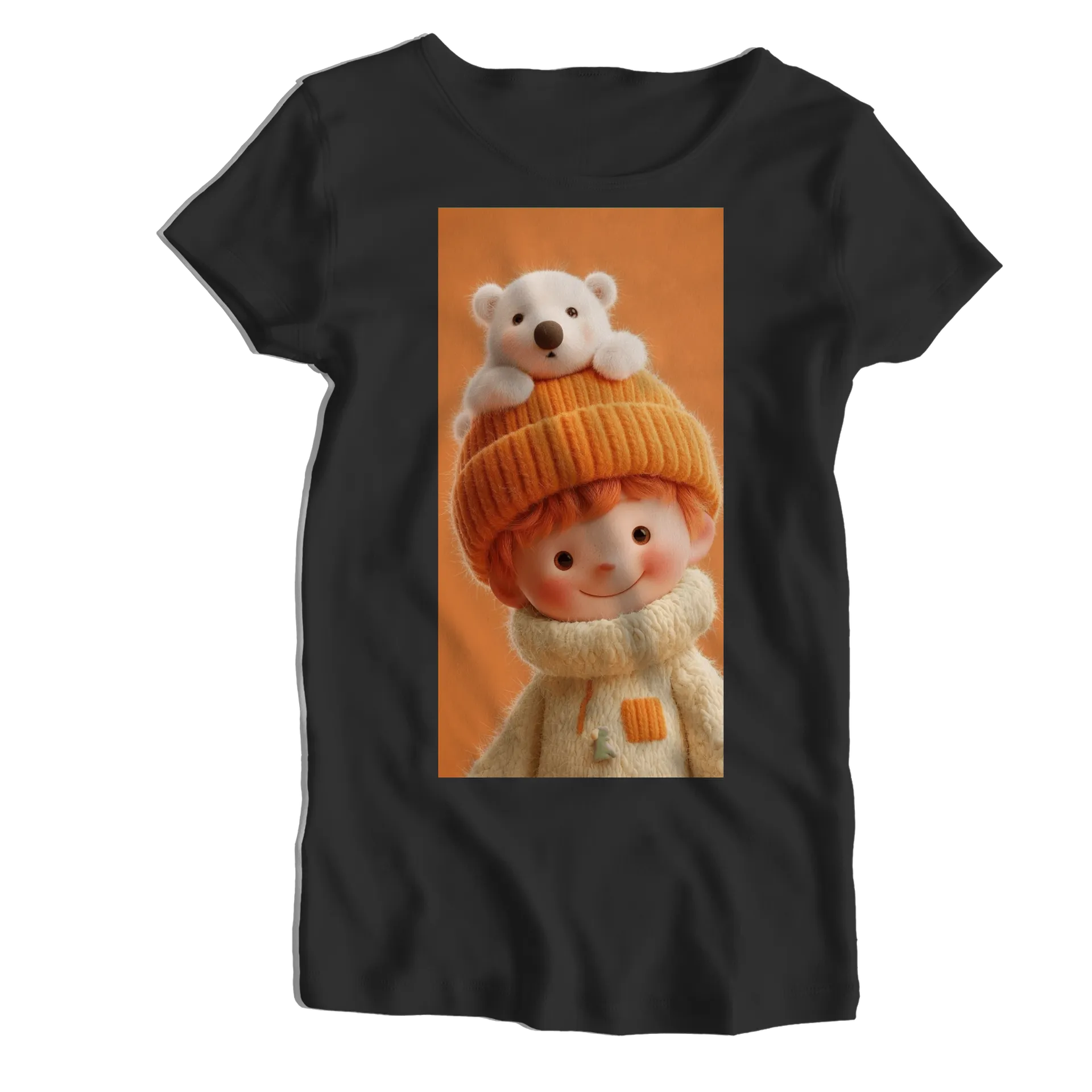 Camiseta Babylook Boneco com Urso de Pelúcia 100% Algodão - Imagem 1