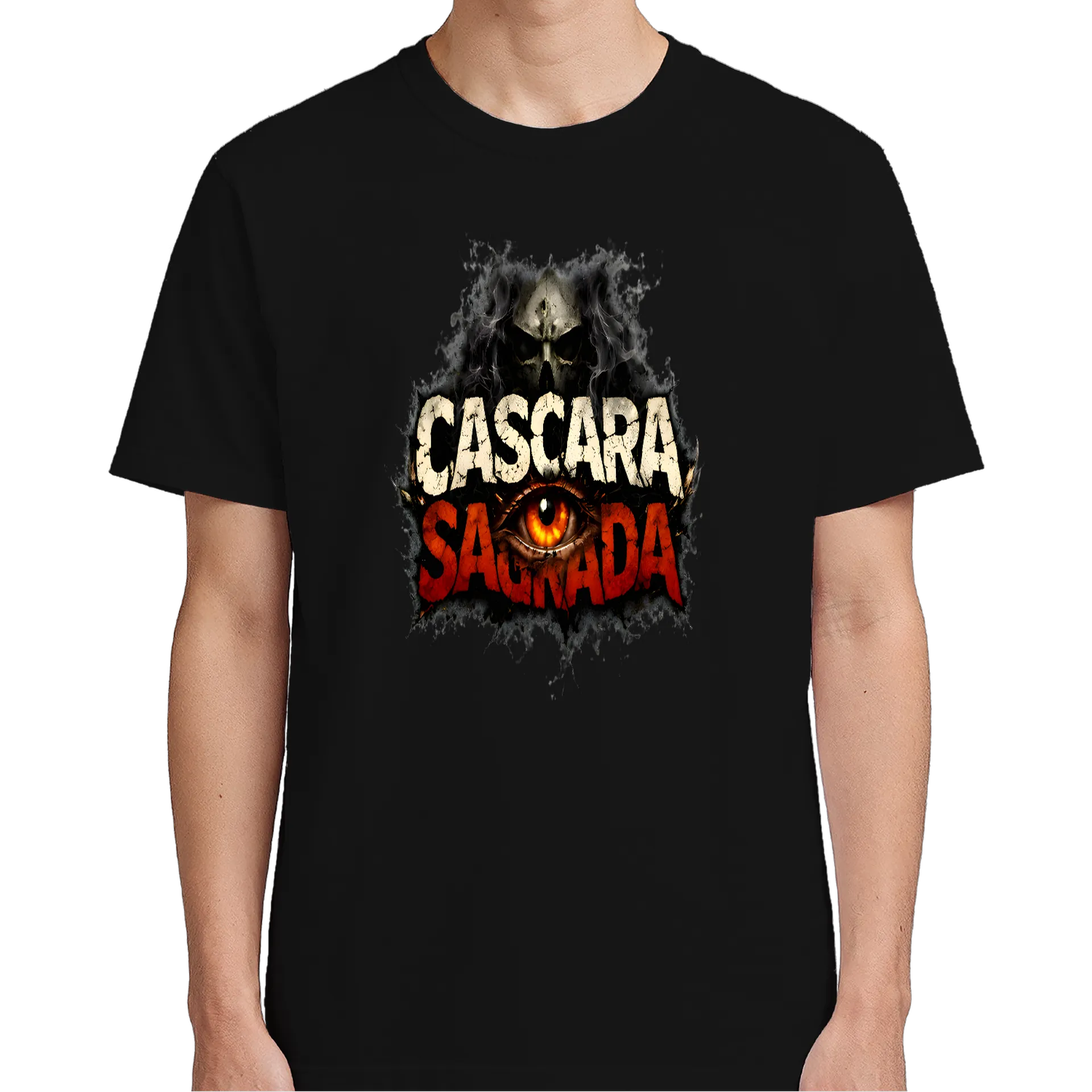Camiseta Estampa Tipográfica CASCARA Sagrada Olho Flamejante - Imagem 4