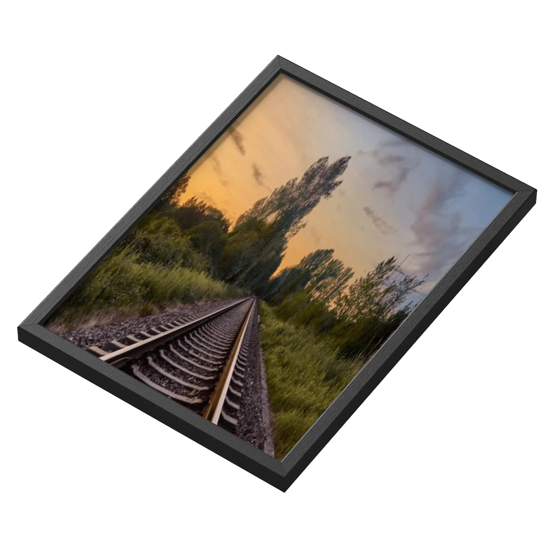 Quadro Paisagem Ferroviária A3 MDF e Vidro - Imagem 3