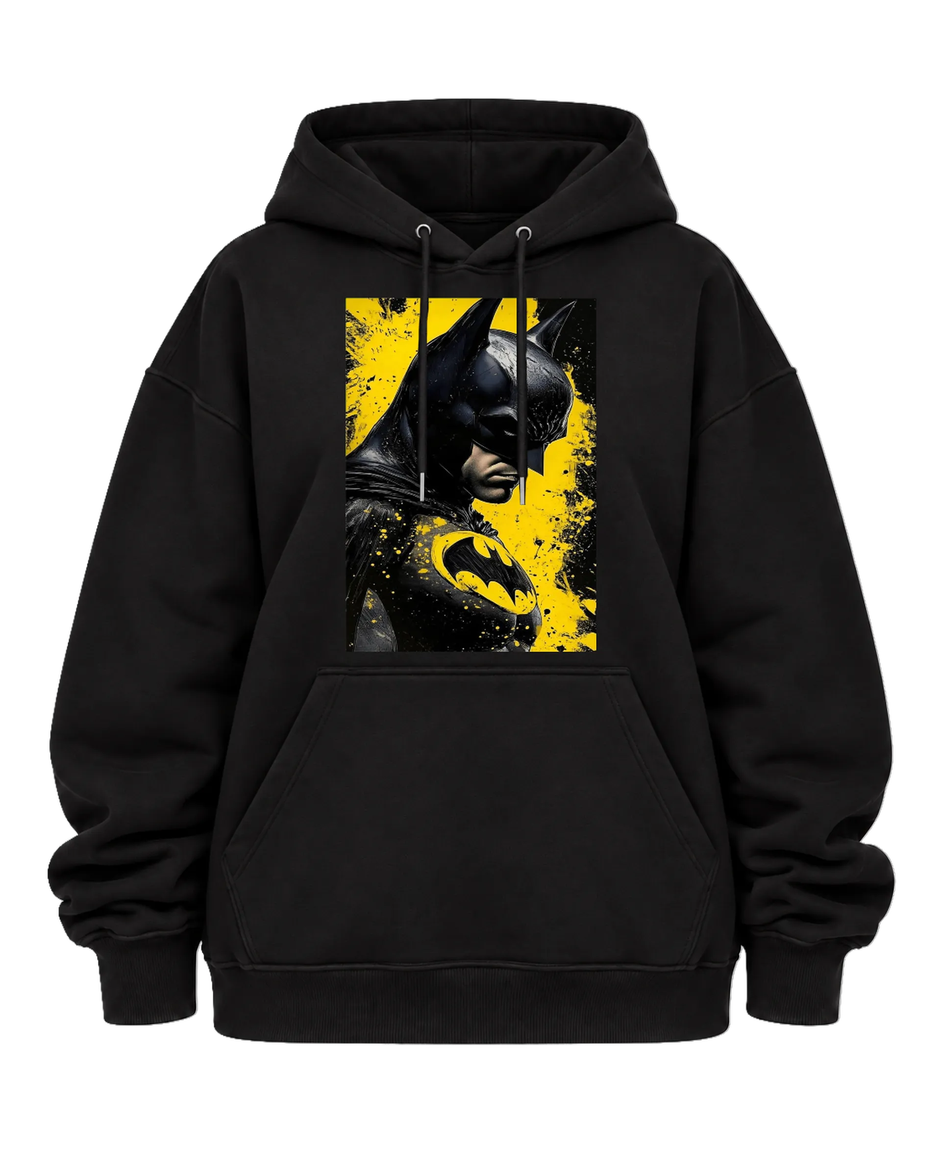 Blusa Moletom Batman Logo Amarelo e Preto Canguru - Imagem 5