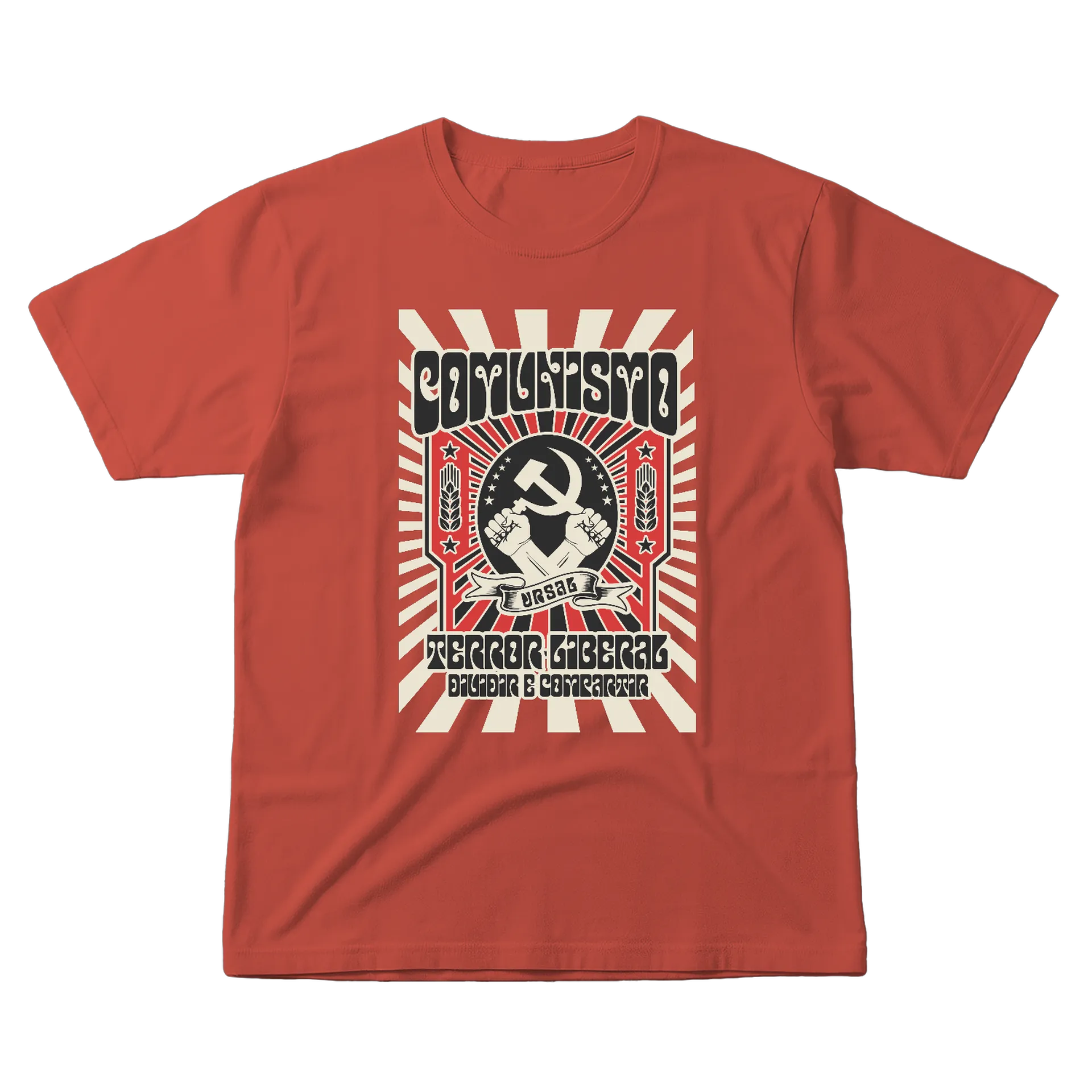 Camiseta Comunismo URSAL 100% Algodão Vermelho - Imagem 1