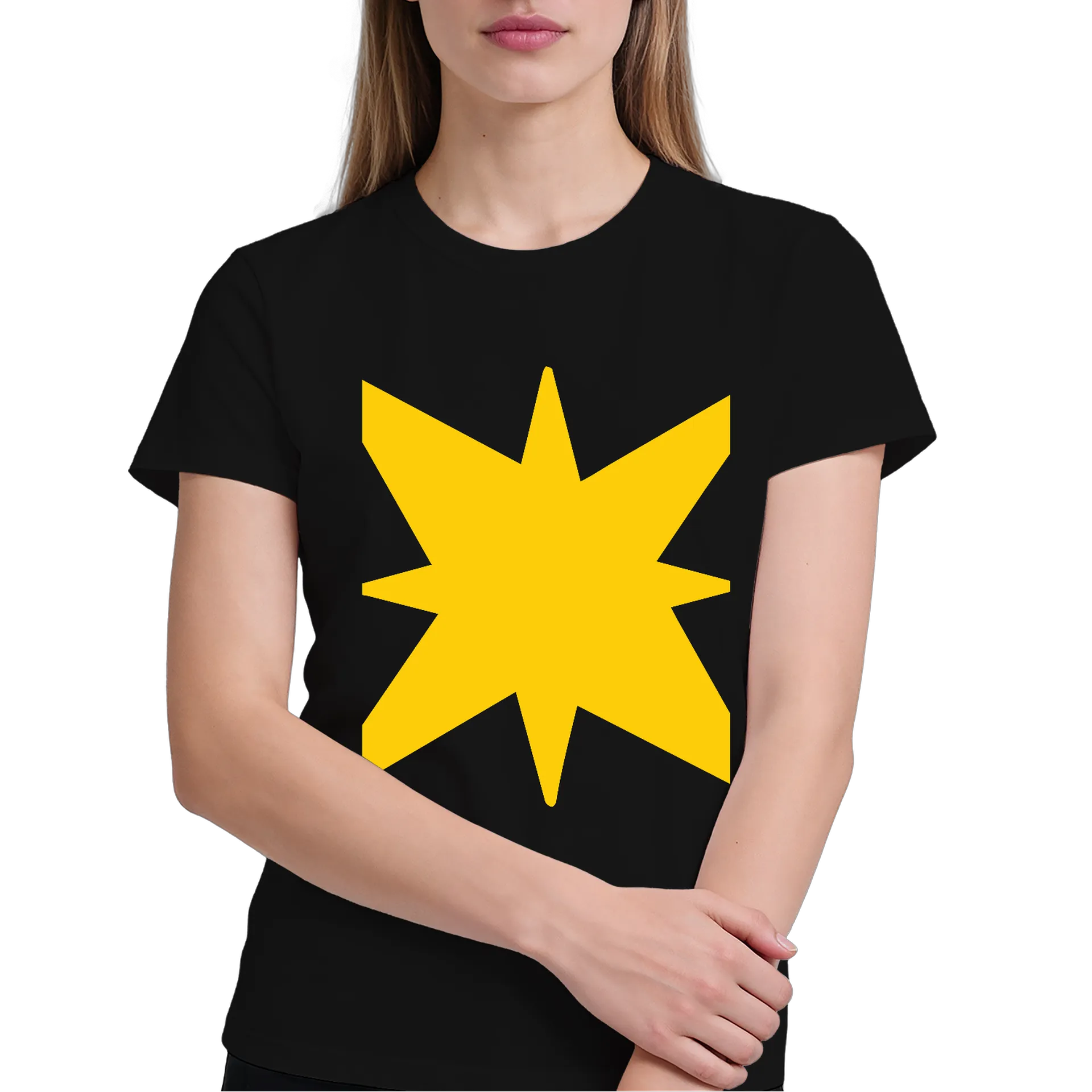 Camiseta Estrela Amarela Geométrica 100% Algodão - Imagem 3