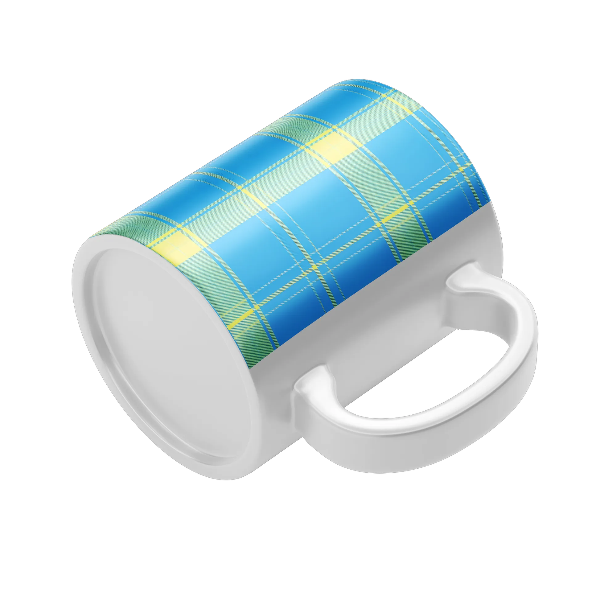 Caneca Porcelana Estampa Plaid 325ml - Imagem 4