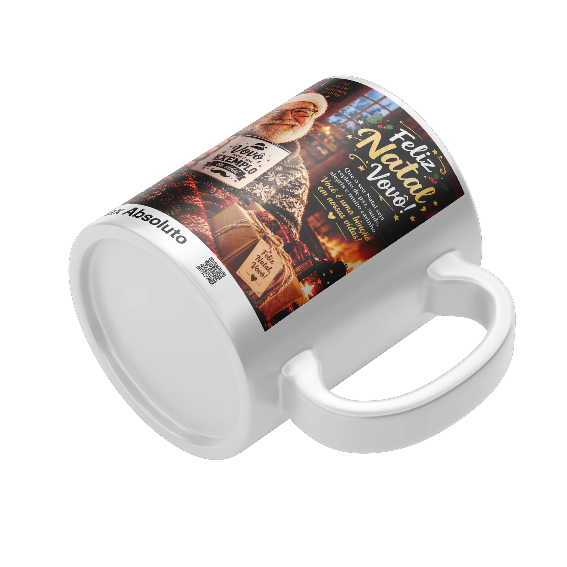 Caneca Estampa Natalina Vovô Exemplo de Vida 325ml - Imagem 4