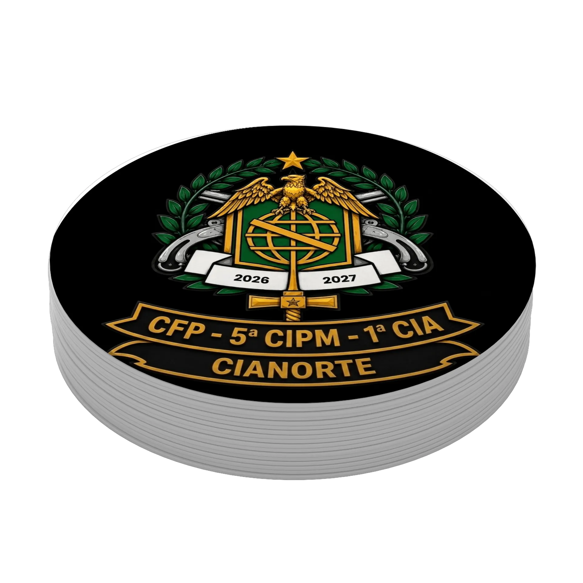 Porta-copo Brasão Águia CFP Cianorte MDF - Imagem 3