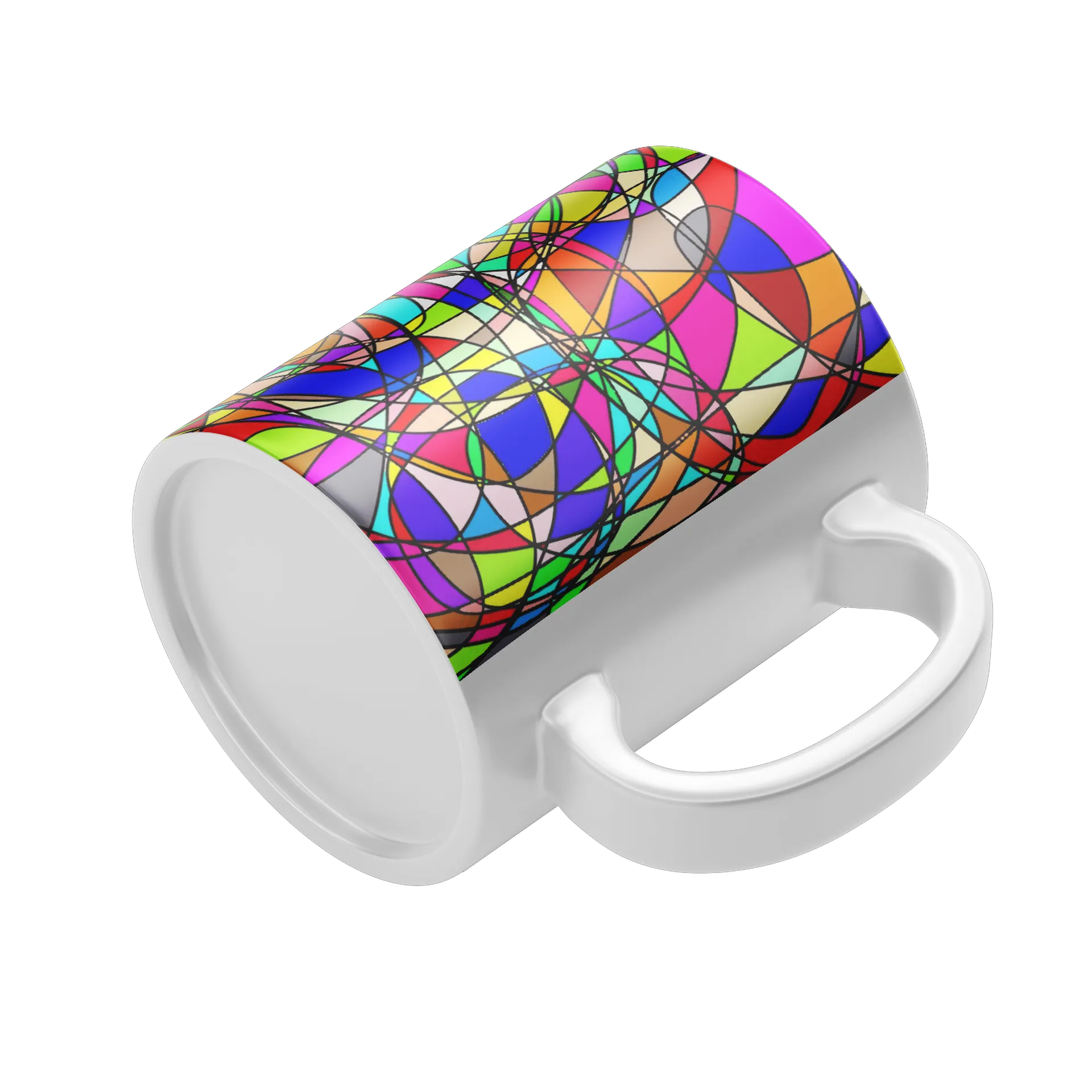 Caneca Estampa Abstrata Colorida 325ml - Imagem 4