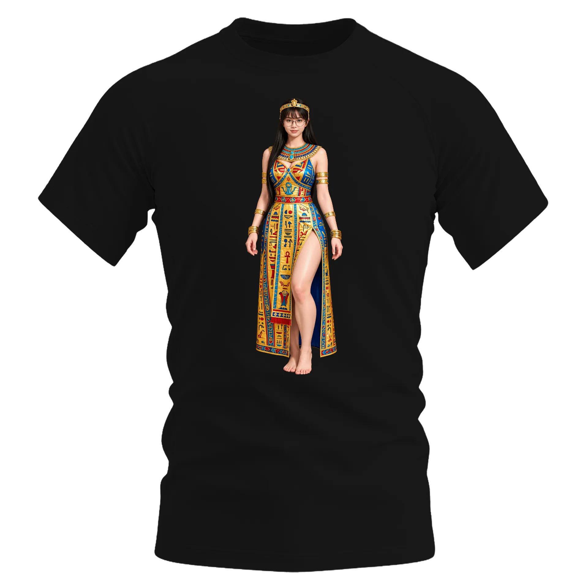 Camiseta Dry Fit Mulher com Traje Egípcio Realista 100% - Imagem 1