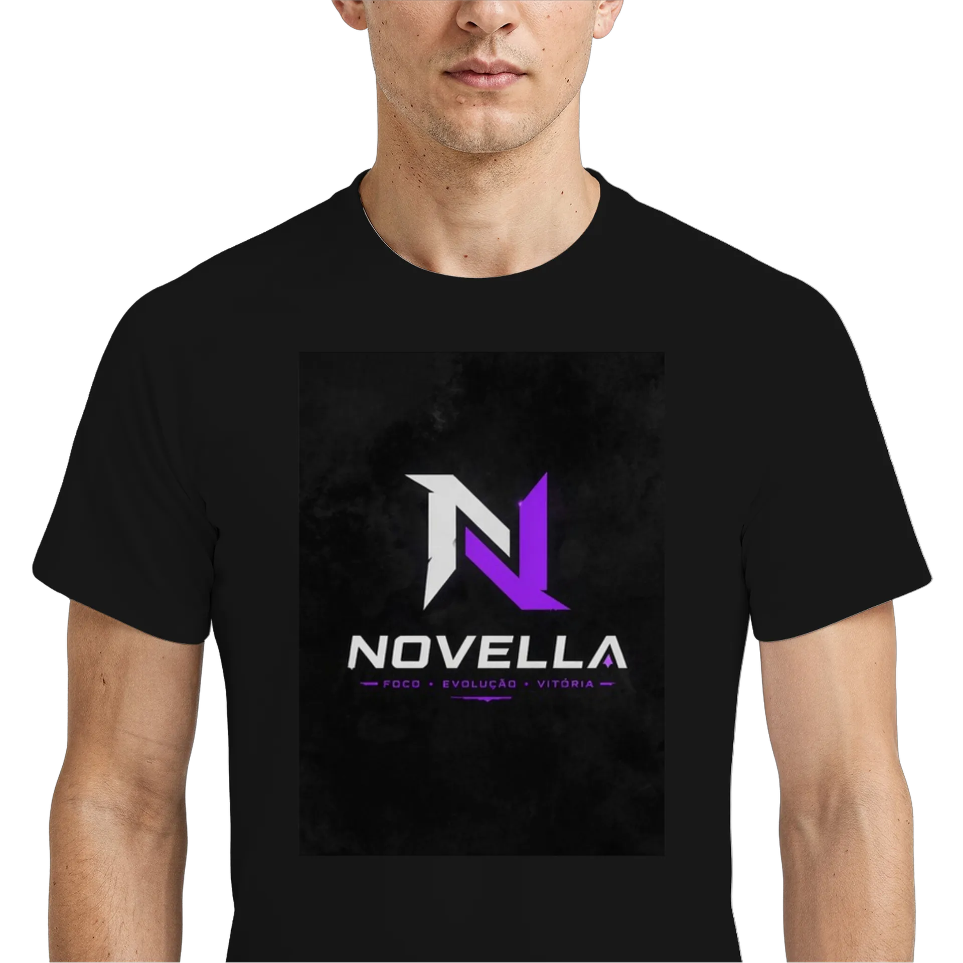 Camiseta Dry Fit Logotipo Novella Preto e Branco 100% - Imagem 4