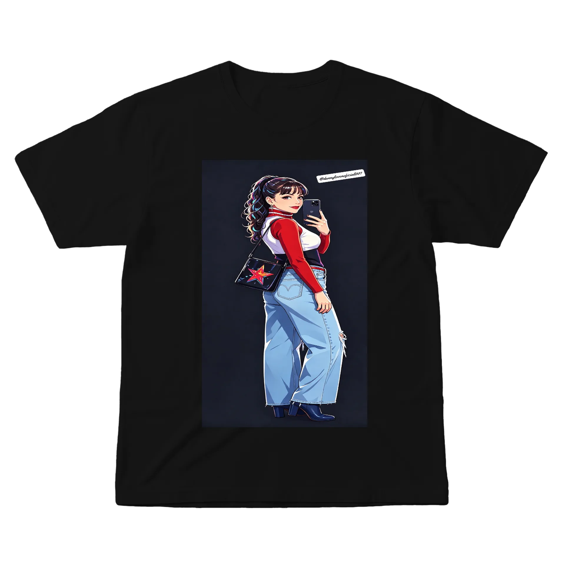 Camiseta Gata Estampa Colorida 100% Algodão - Imagem 1