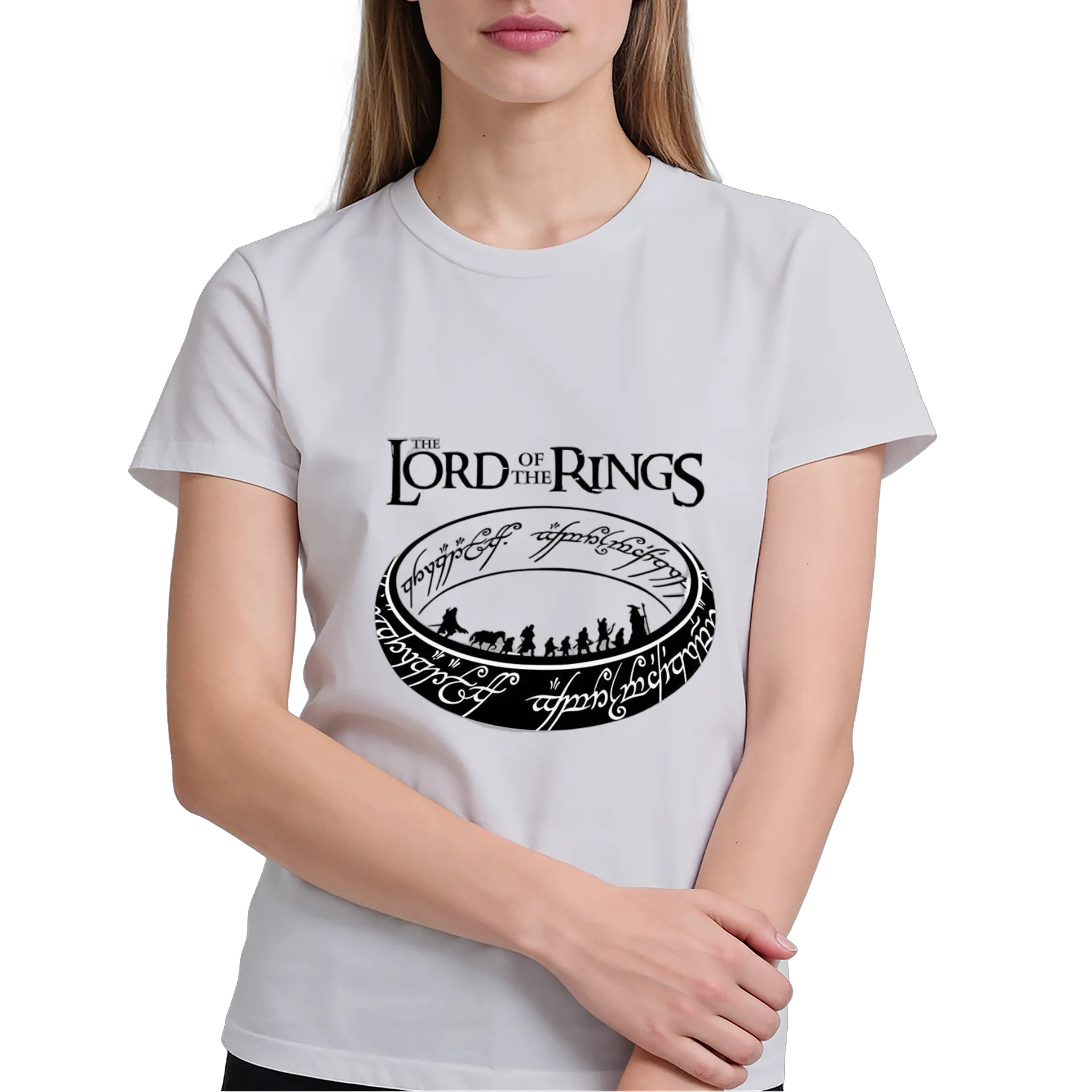 Camiseta Senhor dos Anéis Estampa Preto 100% Algodão - Imagem 4