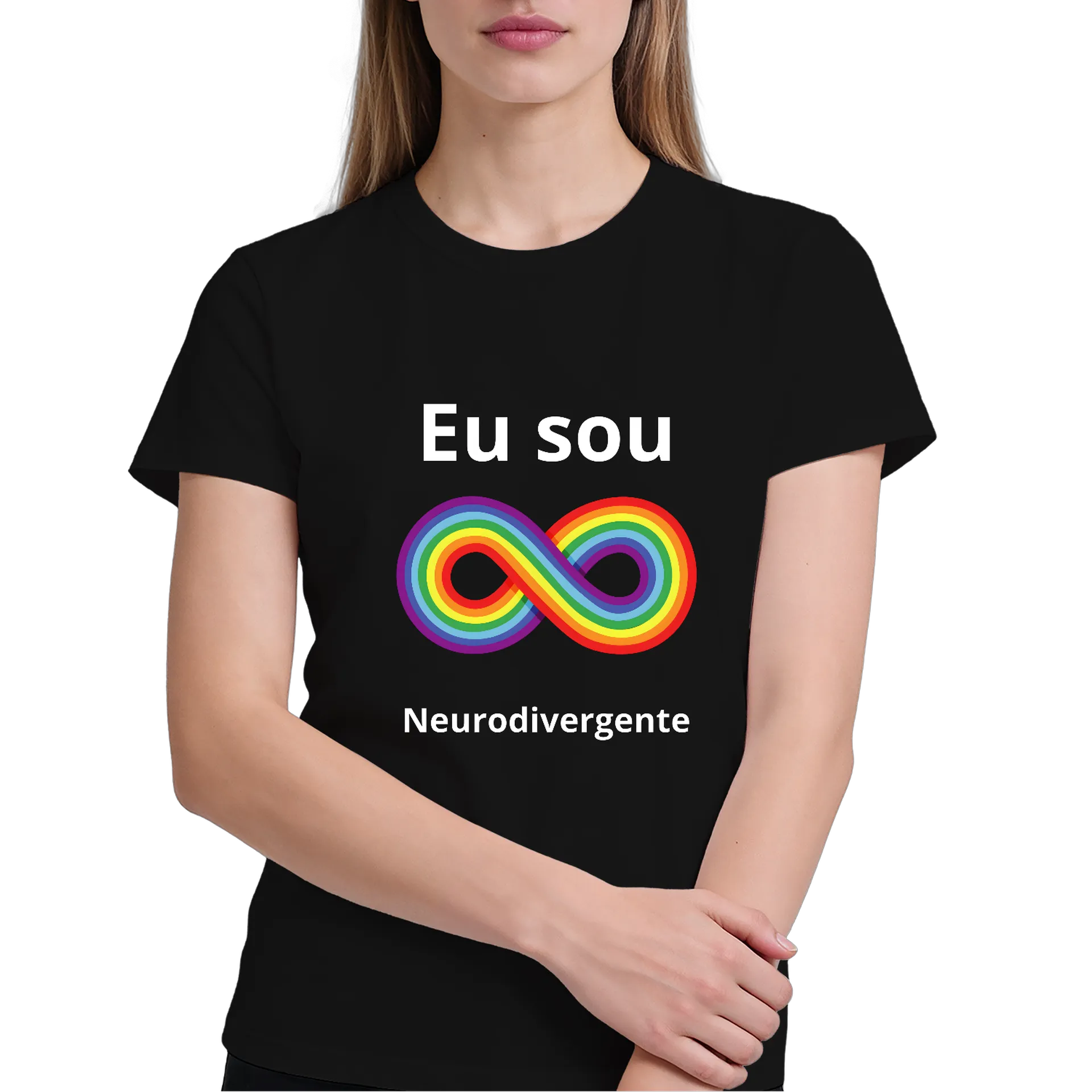 Camiseta Inclusão Neurodivergente Estampa Tipográfica 100% de Carol Inclusão — imagem 3 de 6