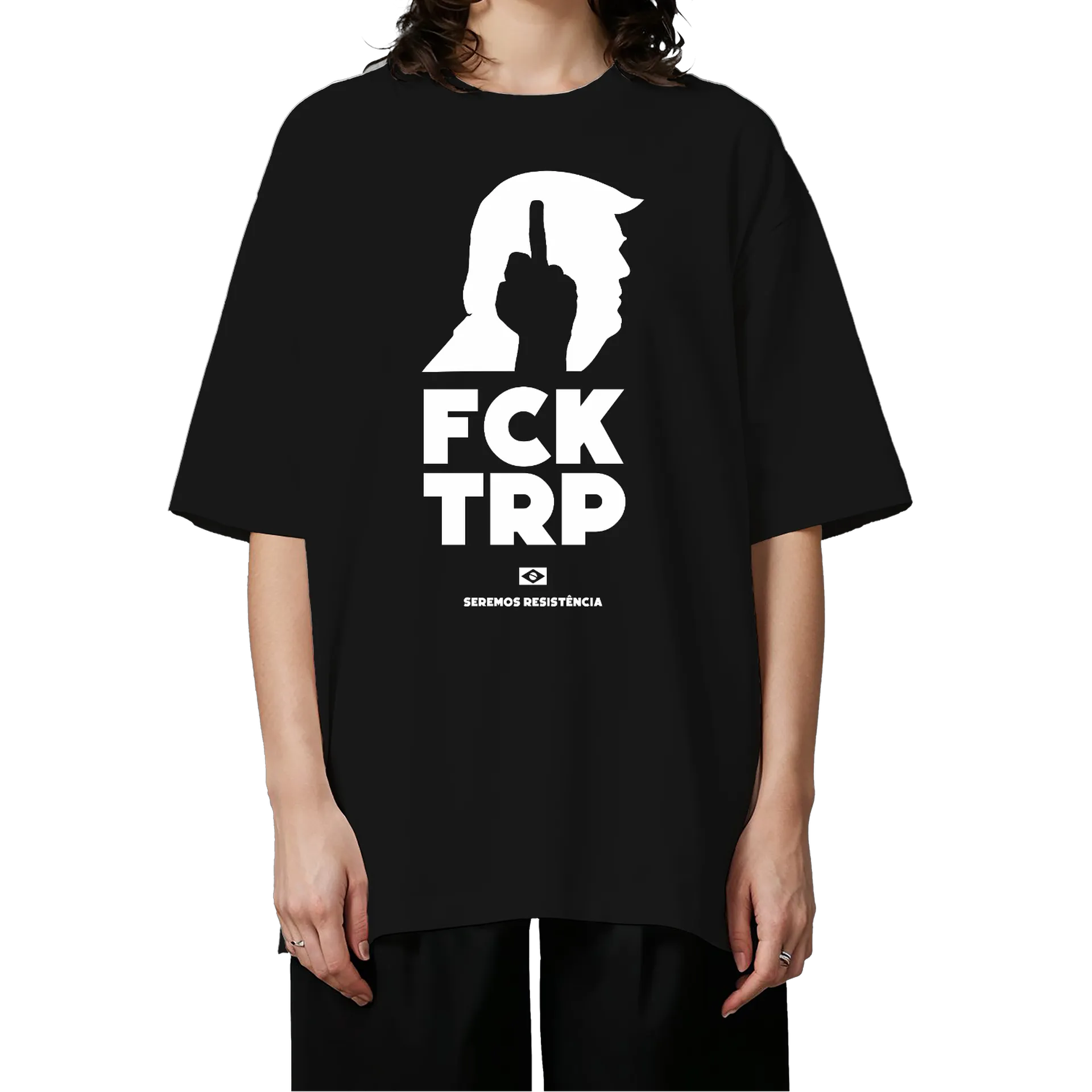 Camiseta Oversized  'FCK TRP' - Imagem 3