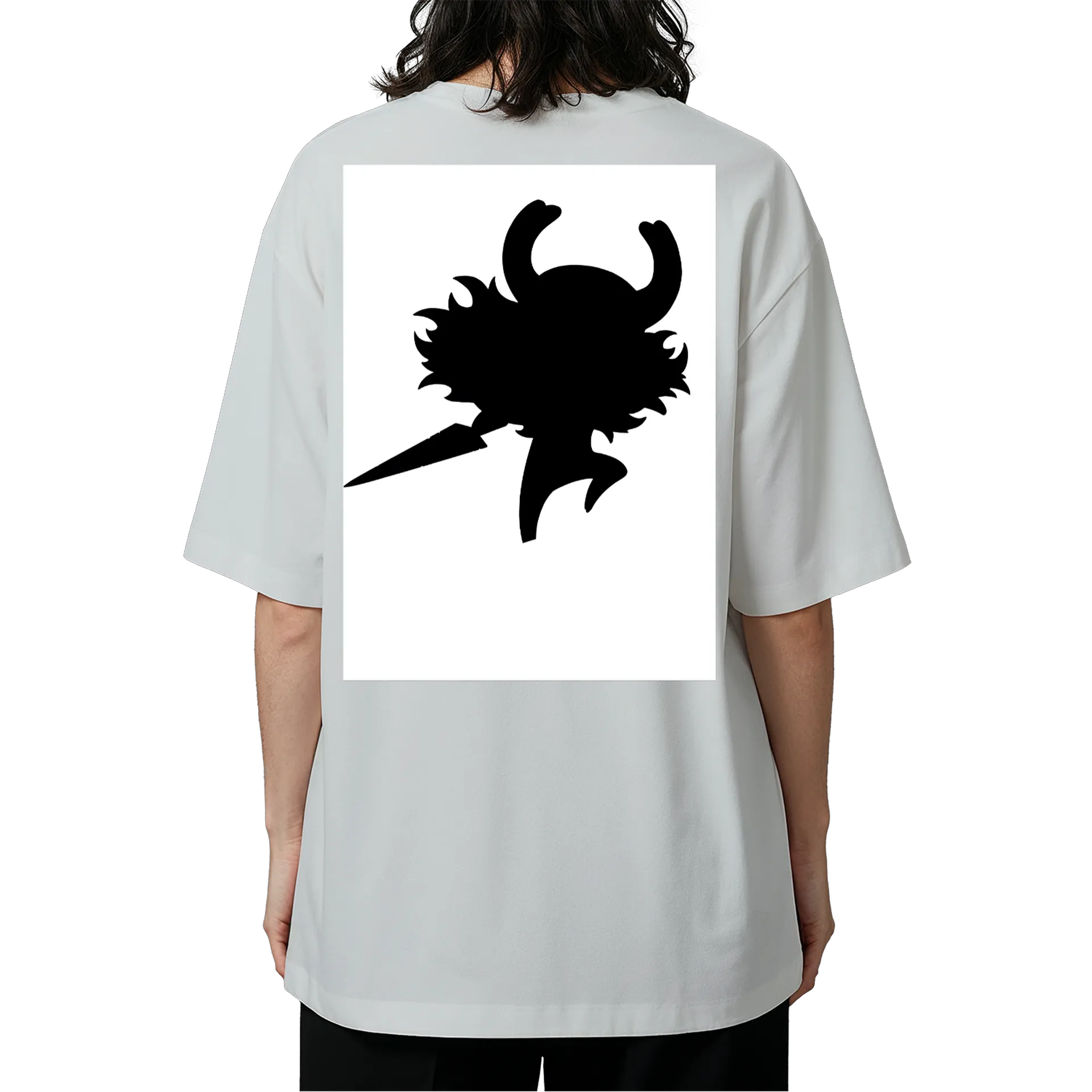 Camiseta Oversized Símbolo de Chifres Monocromático de gabriel — imagem 5 de 6
