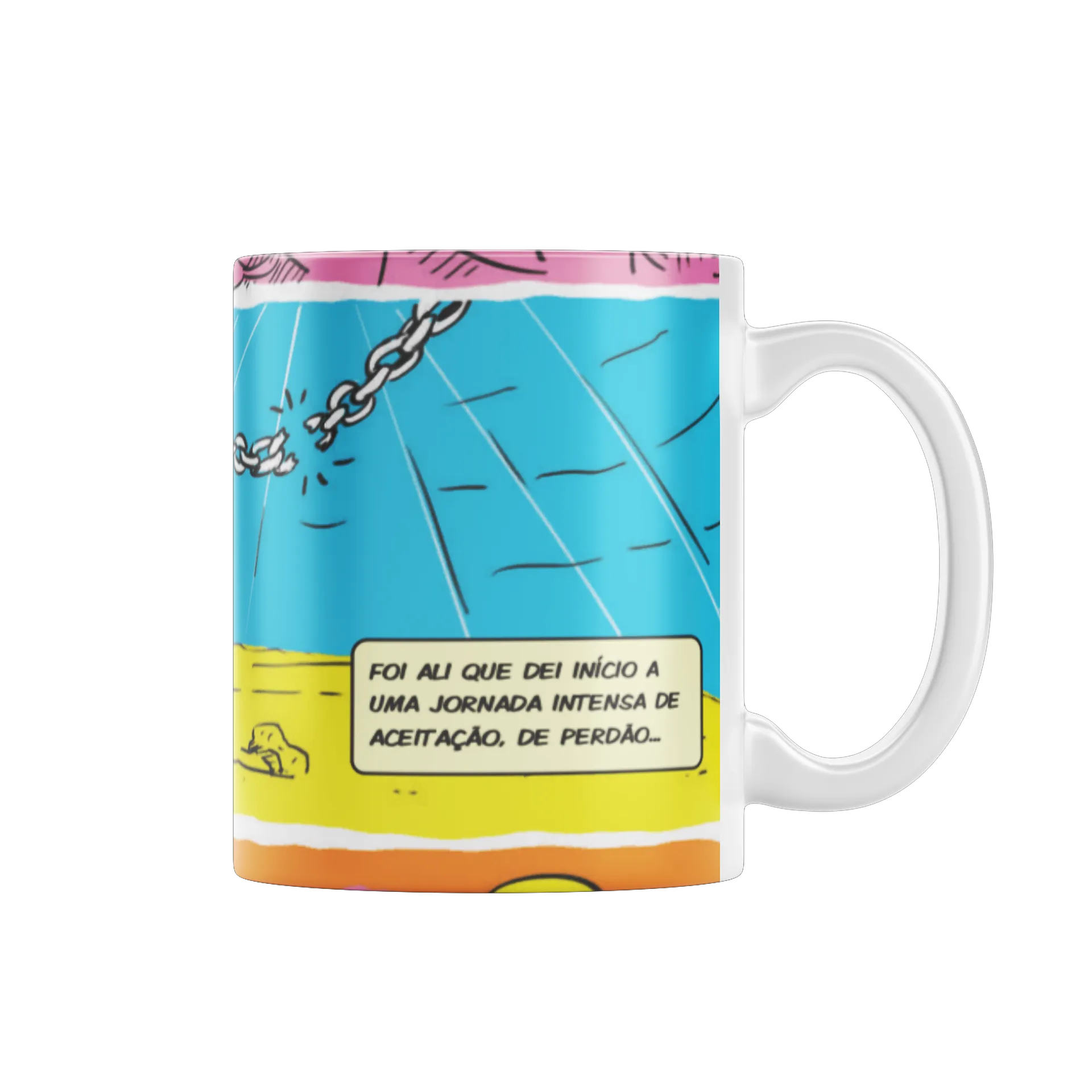 Caneca Porcelana Âncora Mar Azul 325ml - Série HQ  de AnaKathiaGuerra