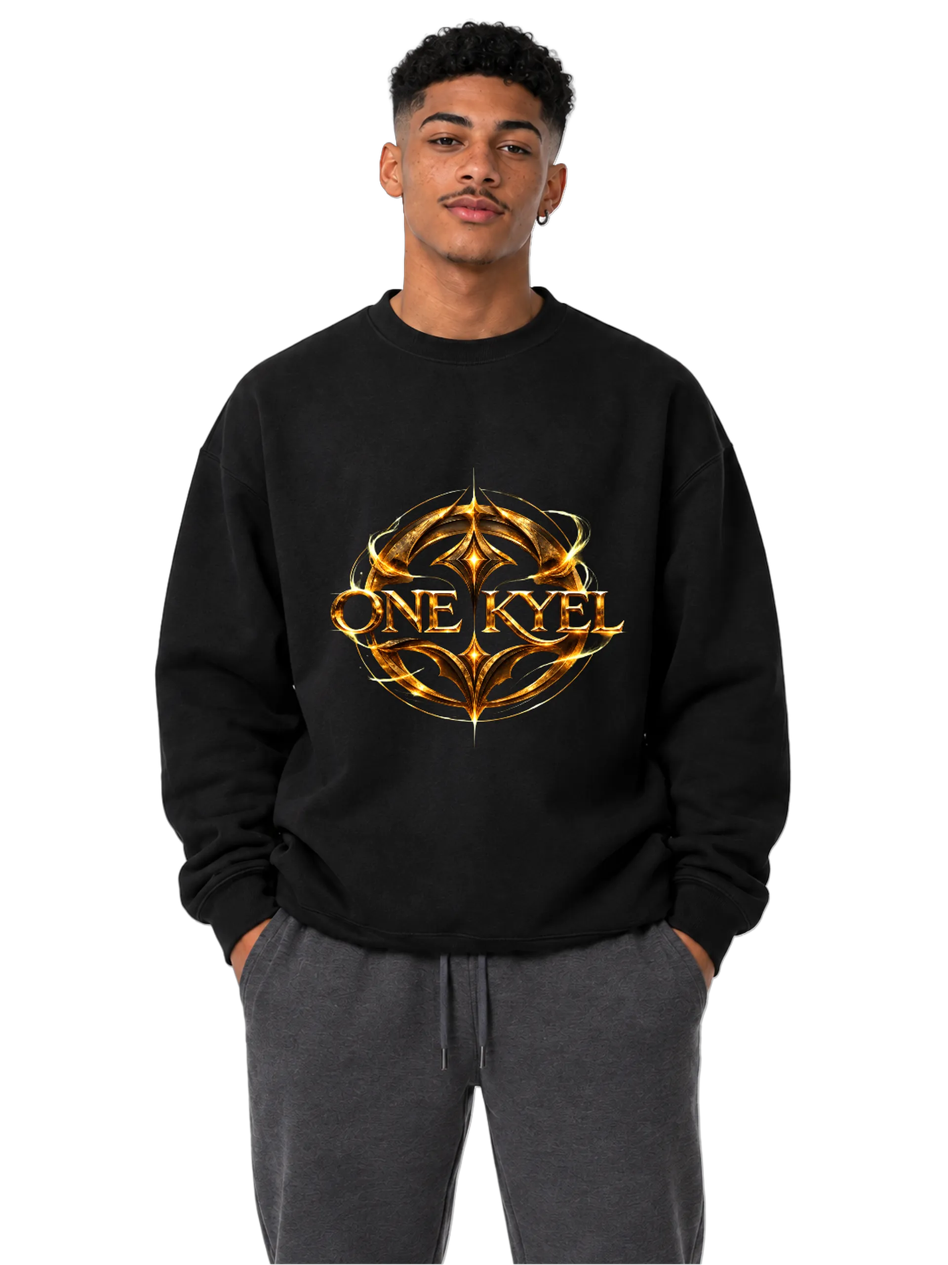 Suéter Moletom Logo One Keyel Dourado Tipográfico - Imagem 2